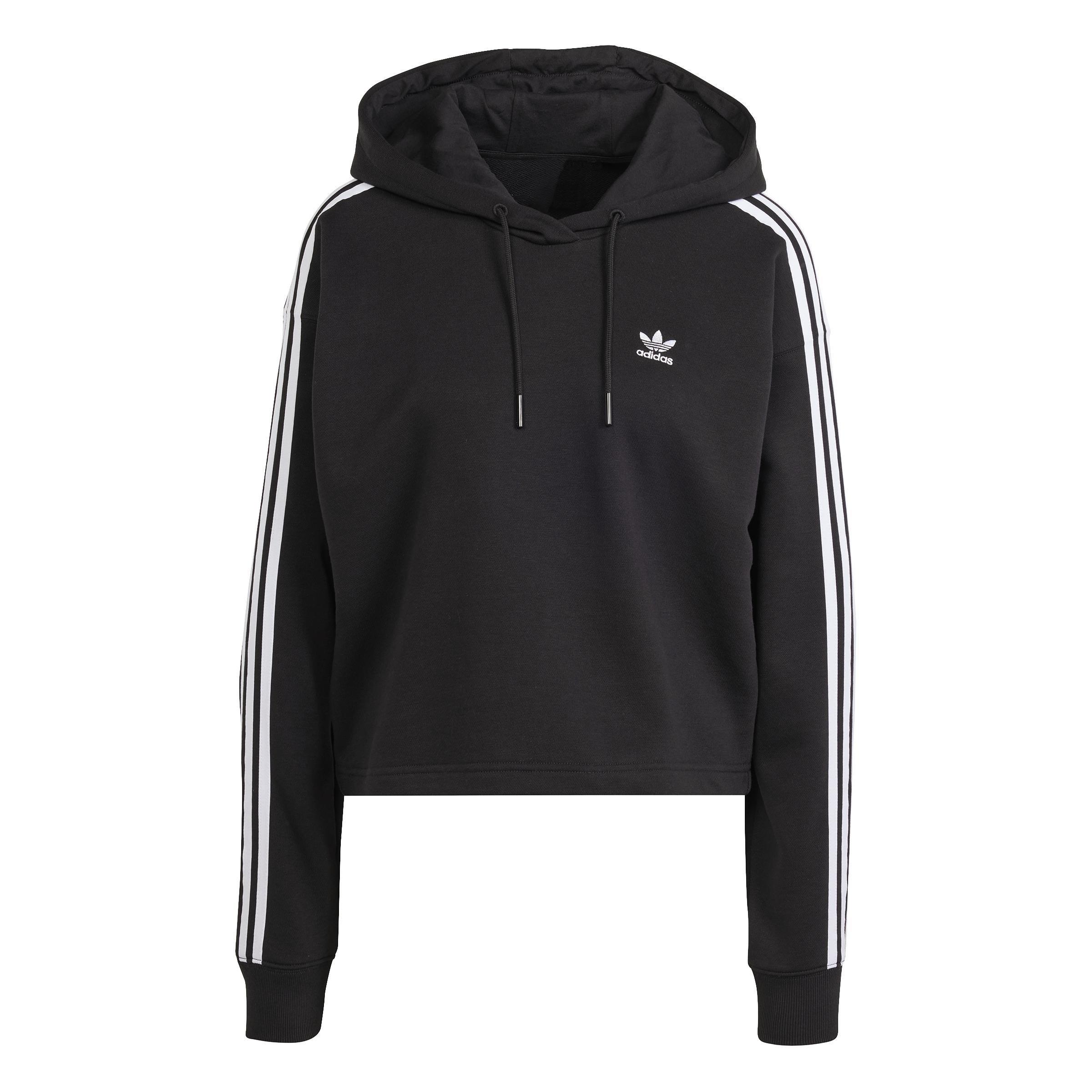 Adicolor 3-Stripes Short Hoodie, Black, A901_ONE, large image number 0