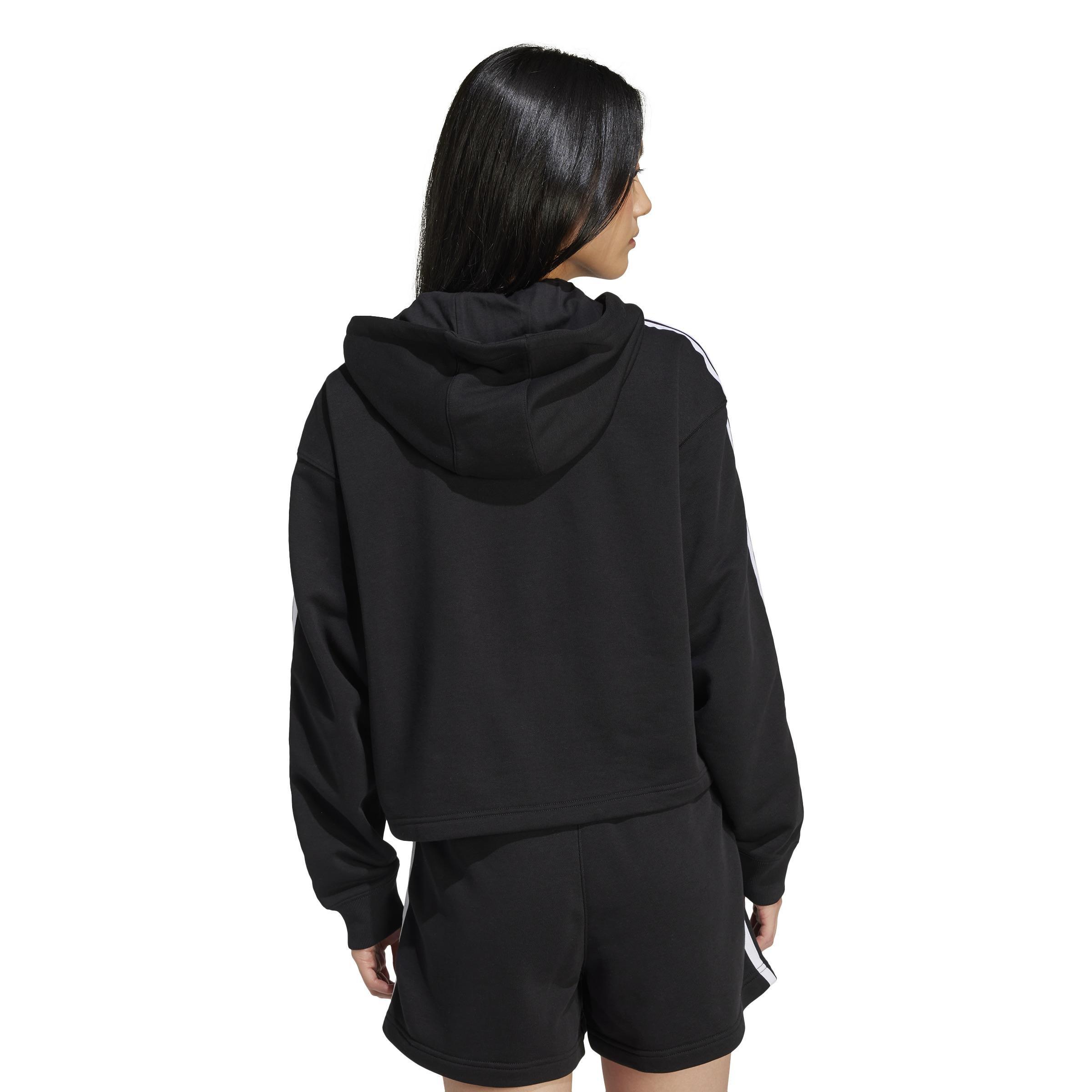 Adicolor 3-Stripes Short Hoodie, Black, A901_ONE, large image number 3