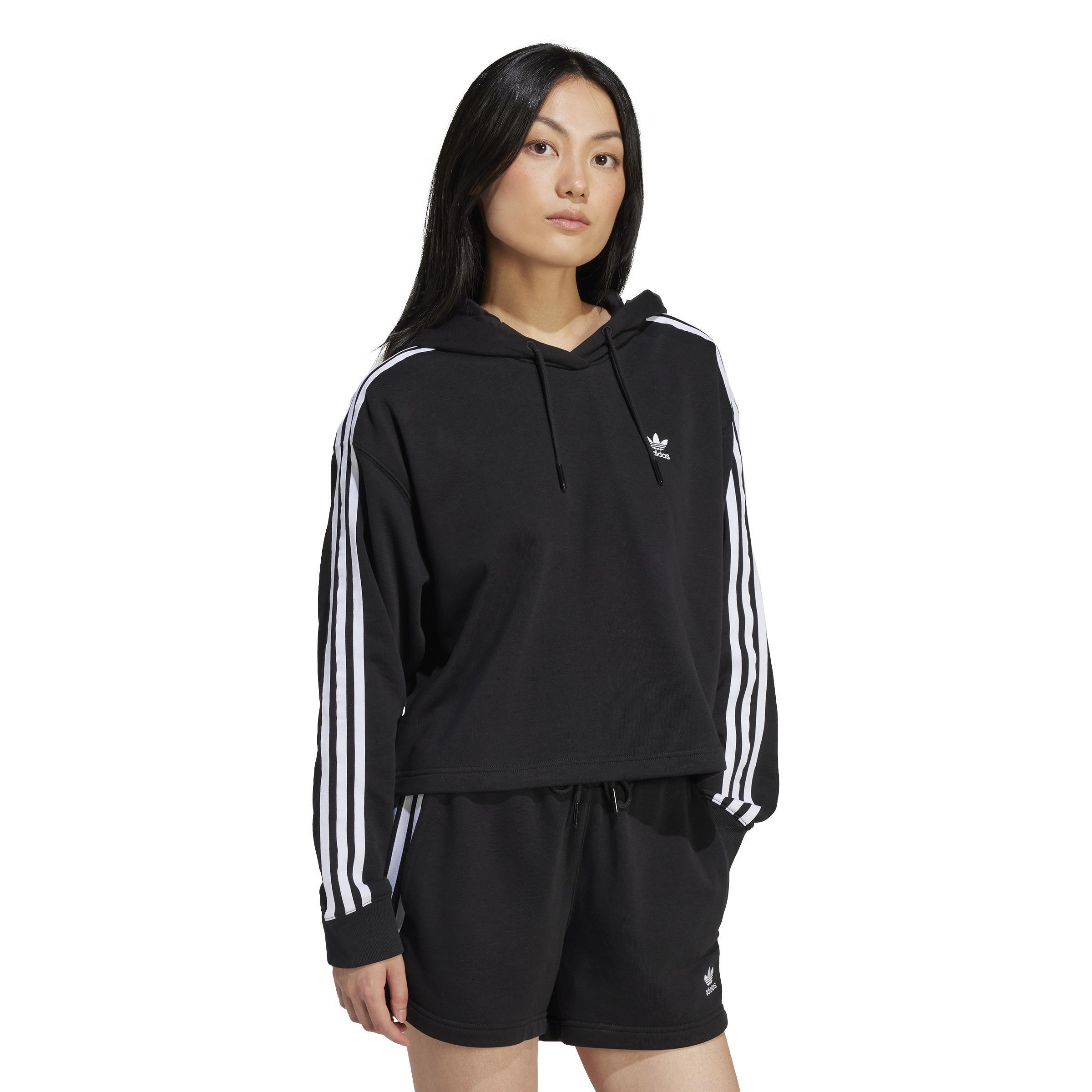 Adicolor 3-Stripes Short Hoodie, Black, A901_ONE, large image number 7