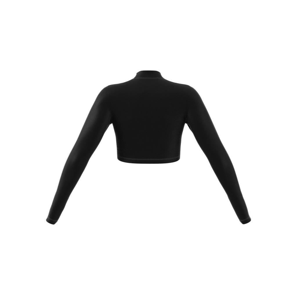 3-Stripes Cropped Long-Sleeve Top, Black, A901_ONE, large image number 7