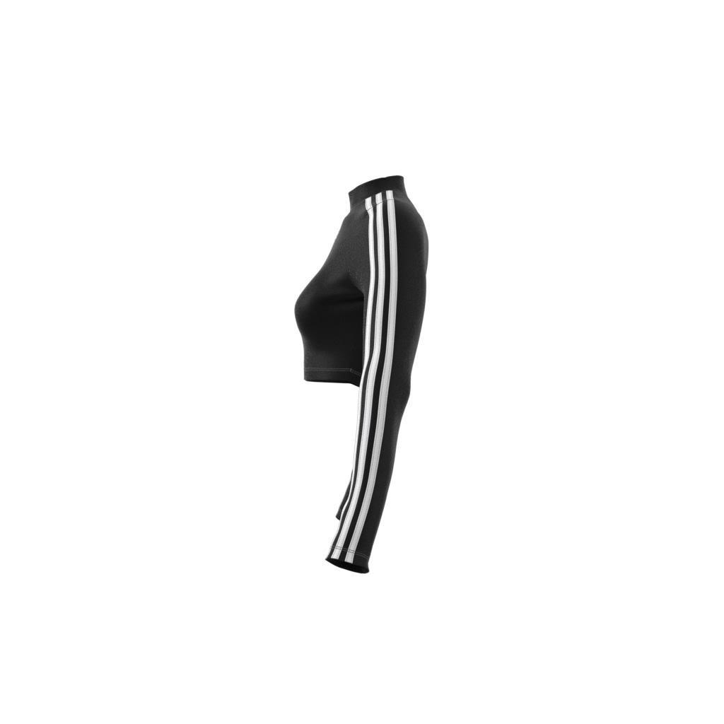 3-Stripes Cropped Long-Sleeve Top, Black, A901_ONE, large image number 8