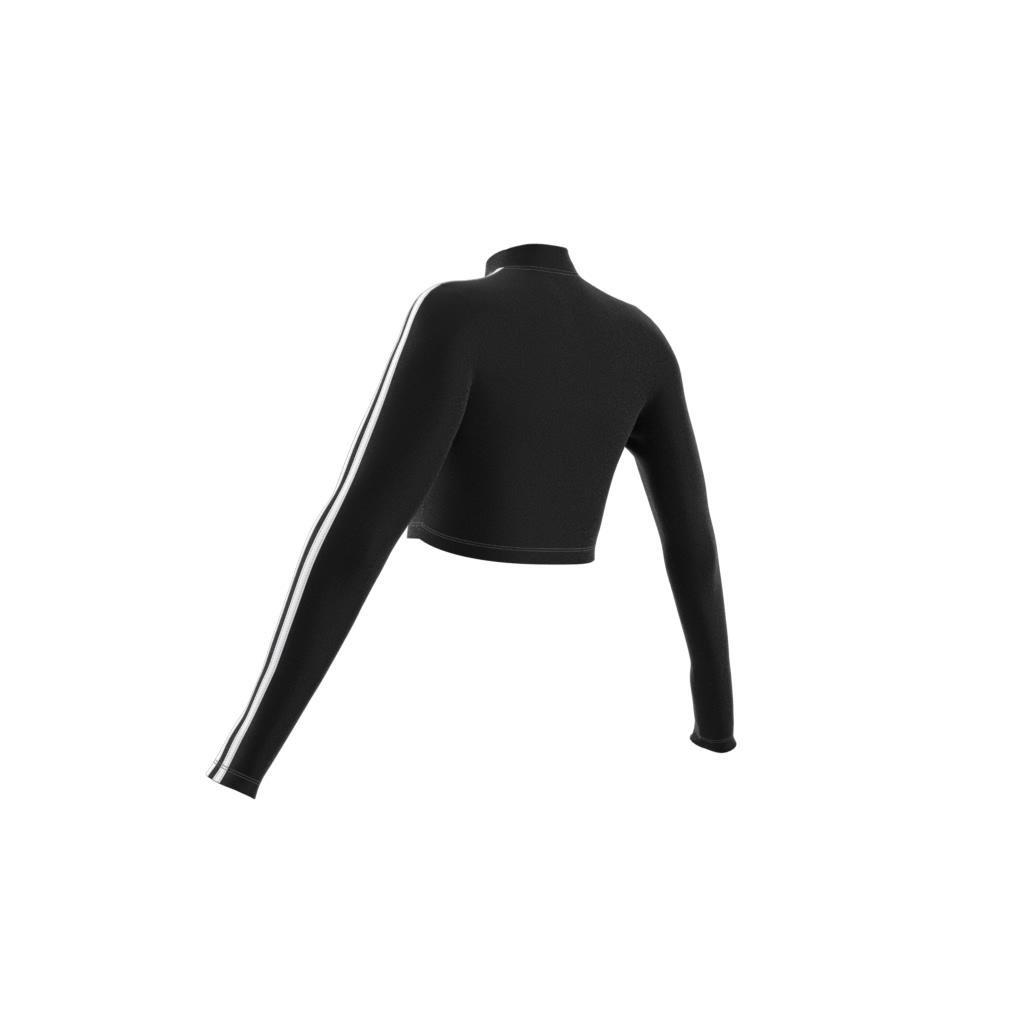 3-Stripes Cropped Long-Sleeve Top, Black, A901_ONE, large image number 10