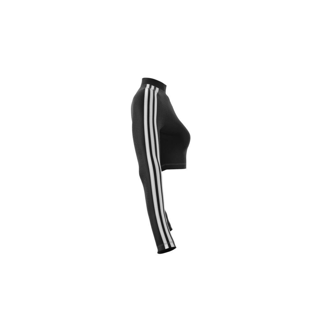 3-Stripes Cropped Long-Sleeve Top, Black, A901_ONE, large image number 11