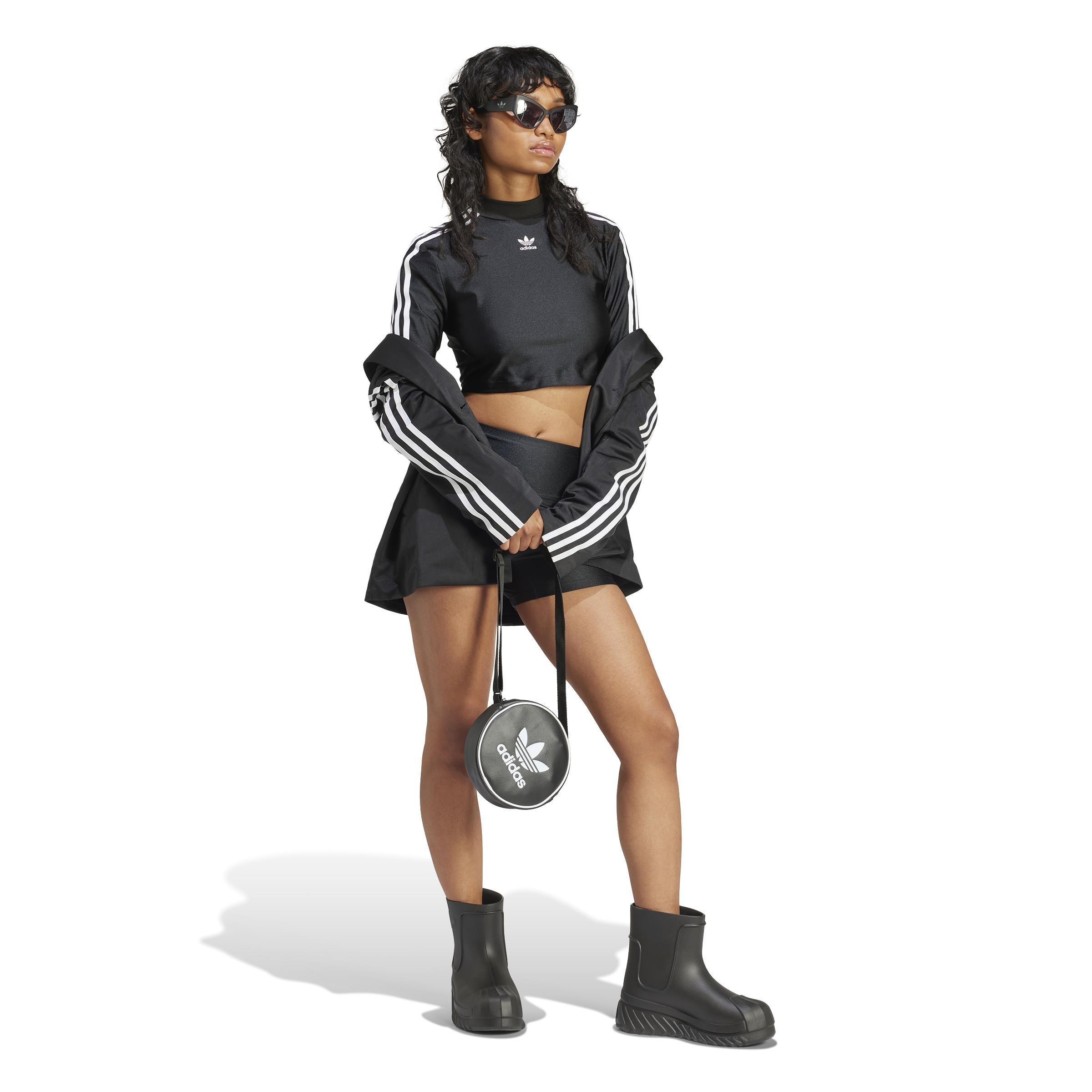 3-Stripes Cropped Long-Sleeve Top, Black, A901_ONE, large image number 12
