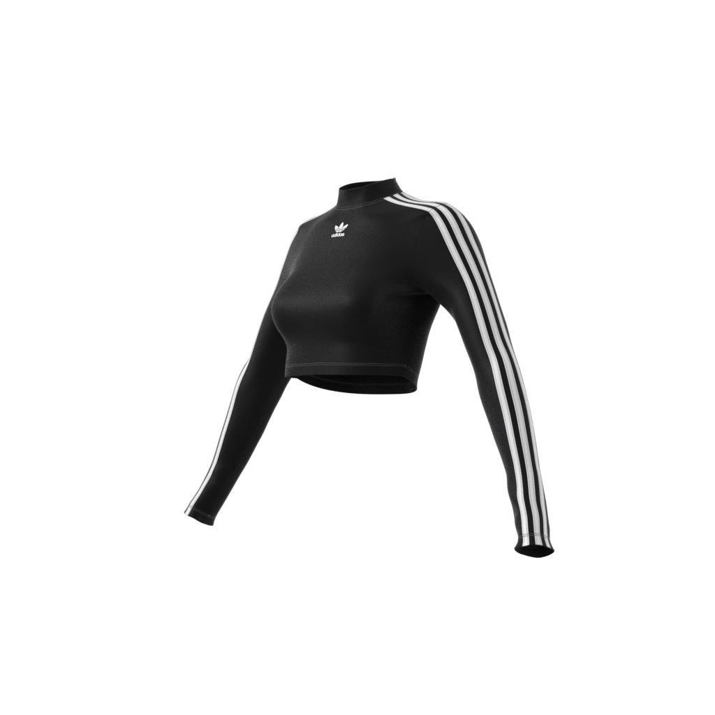 3-Stripes Cropped Long-Sleeve Top, Black, A901_ONE, large image number 13