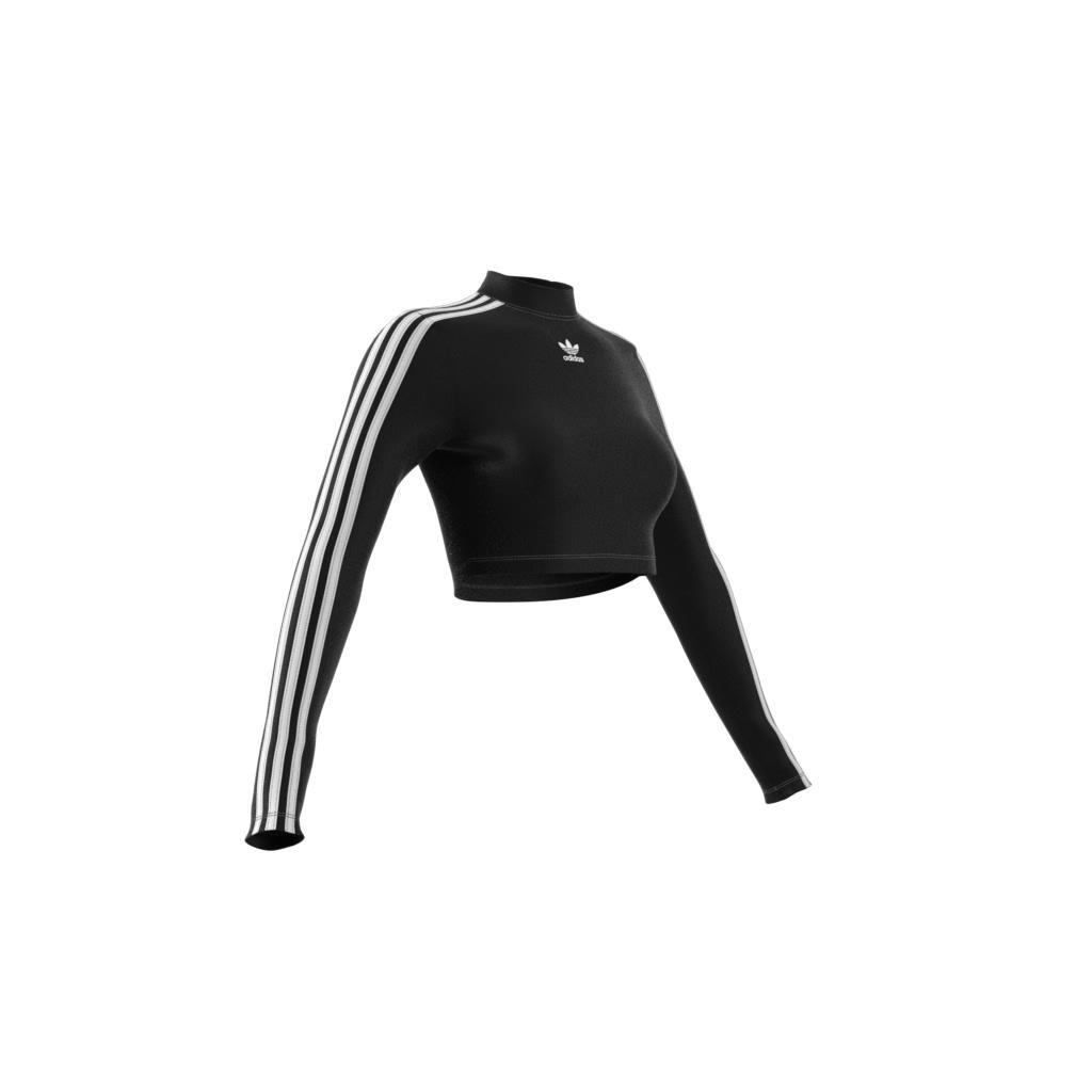 3-Stripes Cropped Long-Sleeve Top, Black, A901_ONE, large image number 14