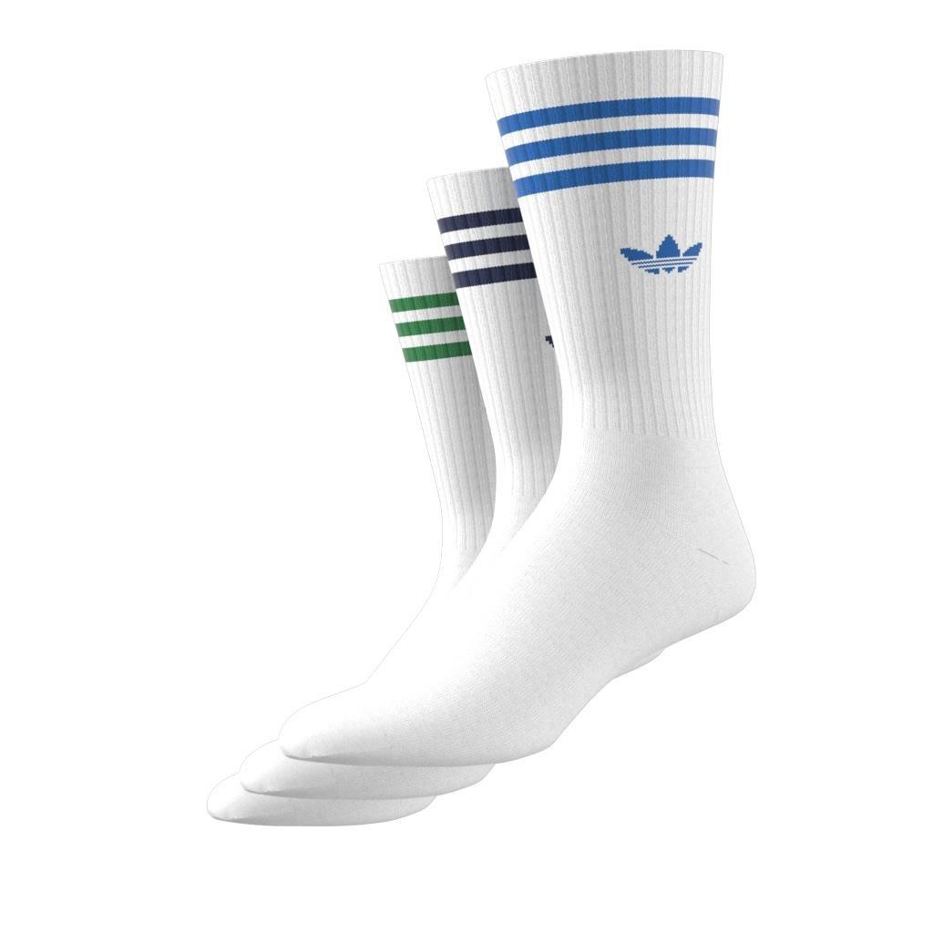 Unisex Solid Crew Socks 3 Pairs, White, A901_ONE, large image number 0