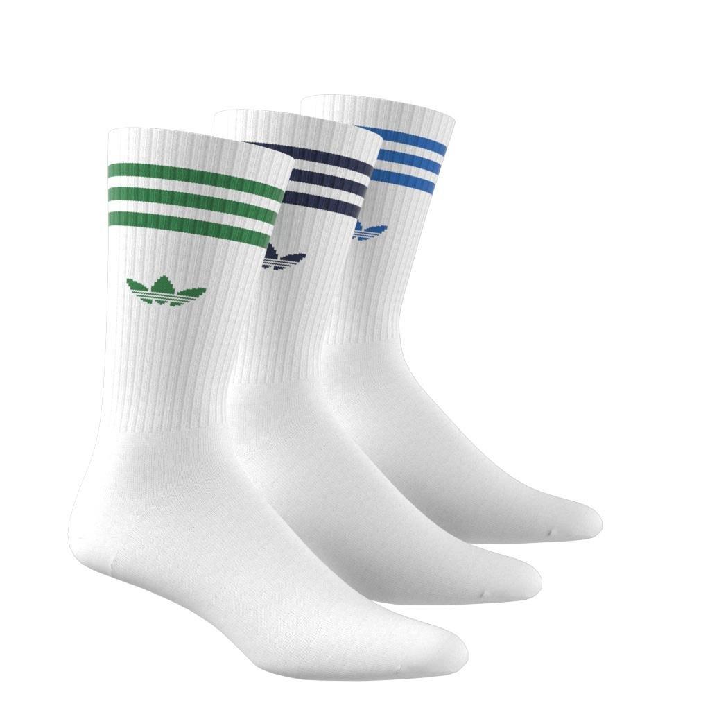 Unisex Solid Crew Socks 3 Pairs, White, A901_ONE, large image number 1