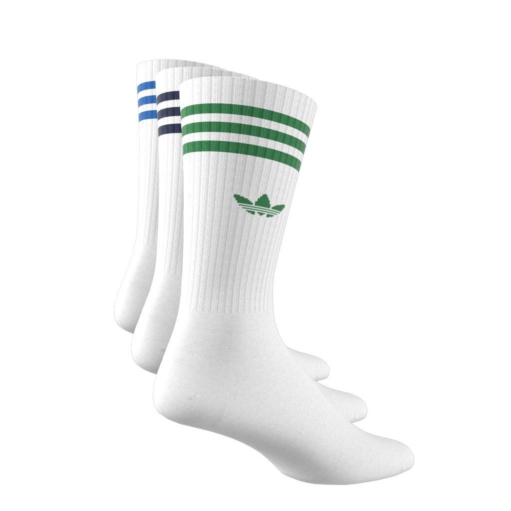 Unisex Solid Crew Socks 3 Pairs, White, A901_ONE, large image number 3