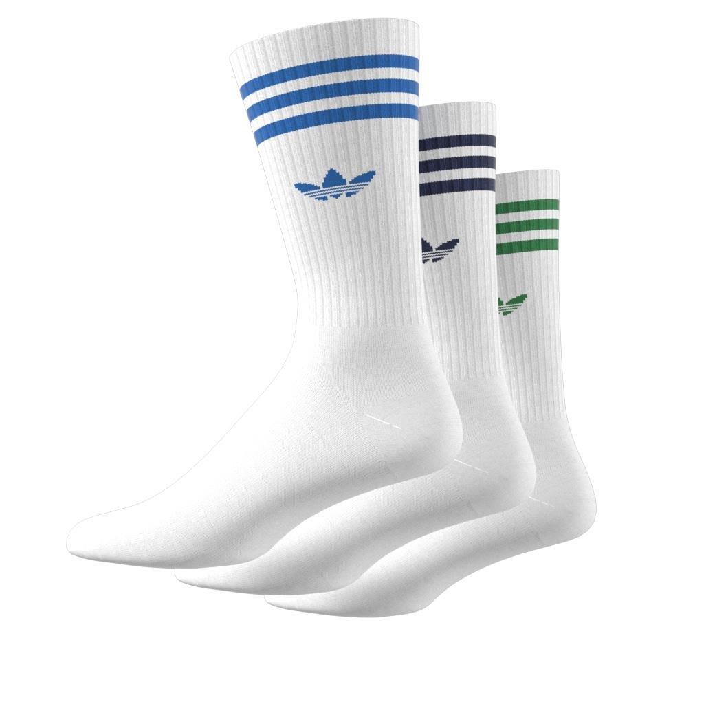 Unisex Solid Crew Socks 3 Pairs, White, A901_ONE, large image number 4