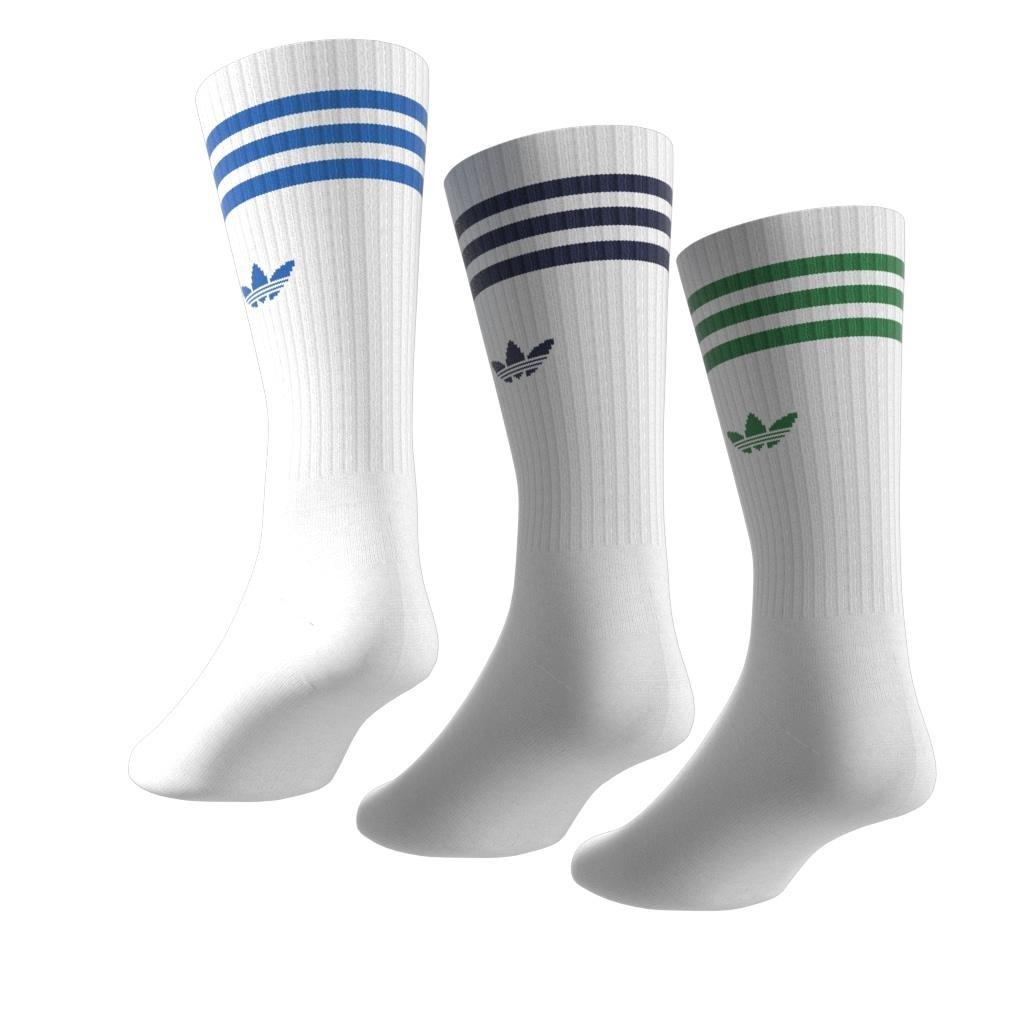 Unisex Solid Crew Socks 3 Pairs, White, A901_ONE, large image number 5