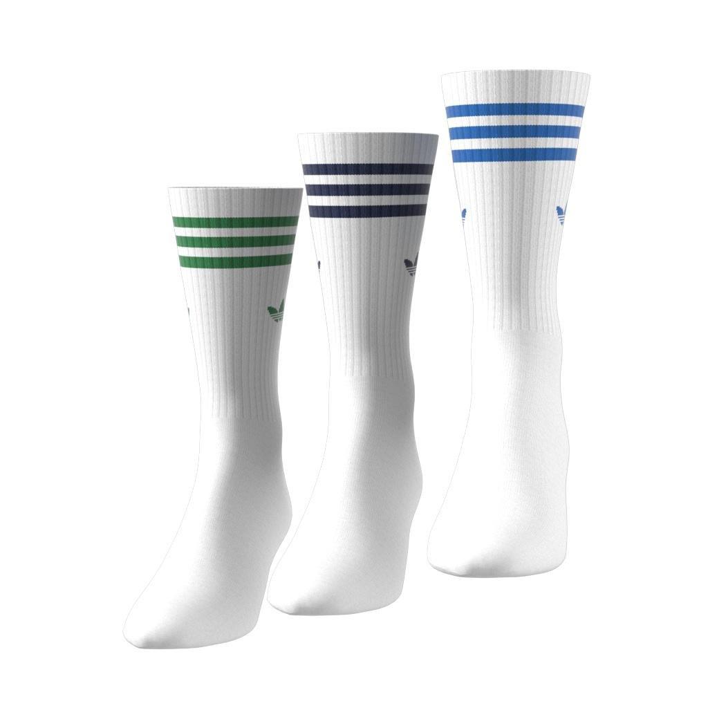 Unisex Solid Crew Socks 3 Pairs, White, A901_ONE, large image number 6