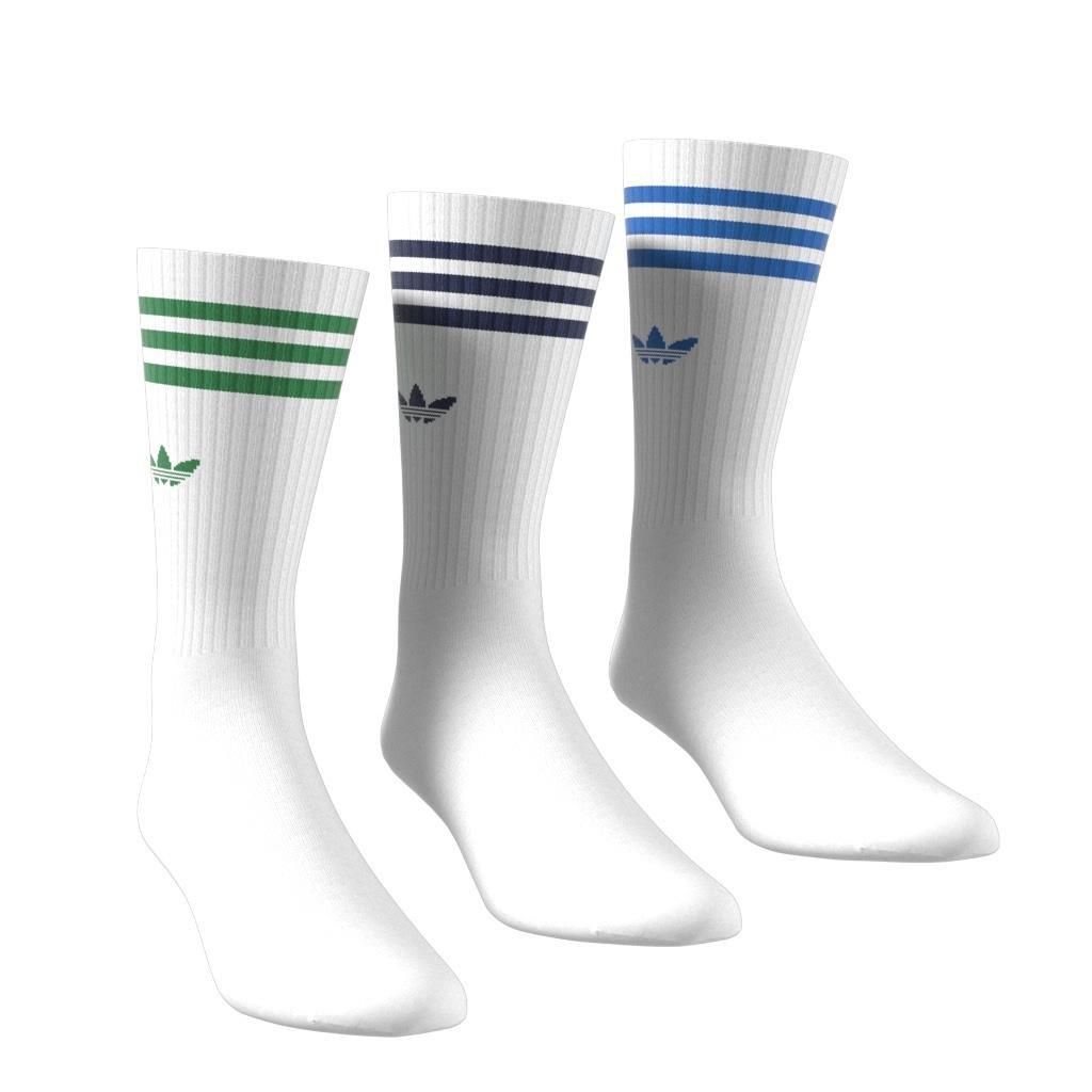 Unisex Solid Crew Socks 3 Pairs, White, A901_ONE, large image number 7