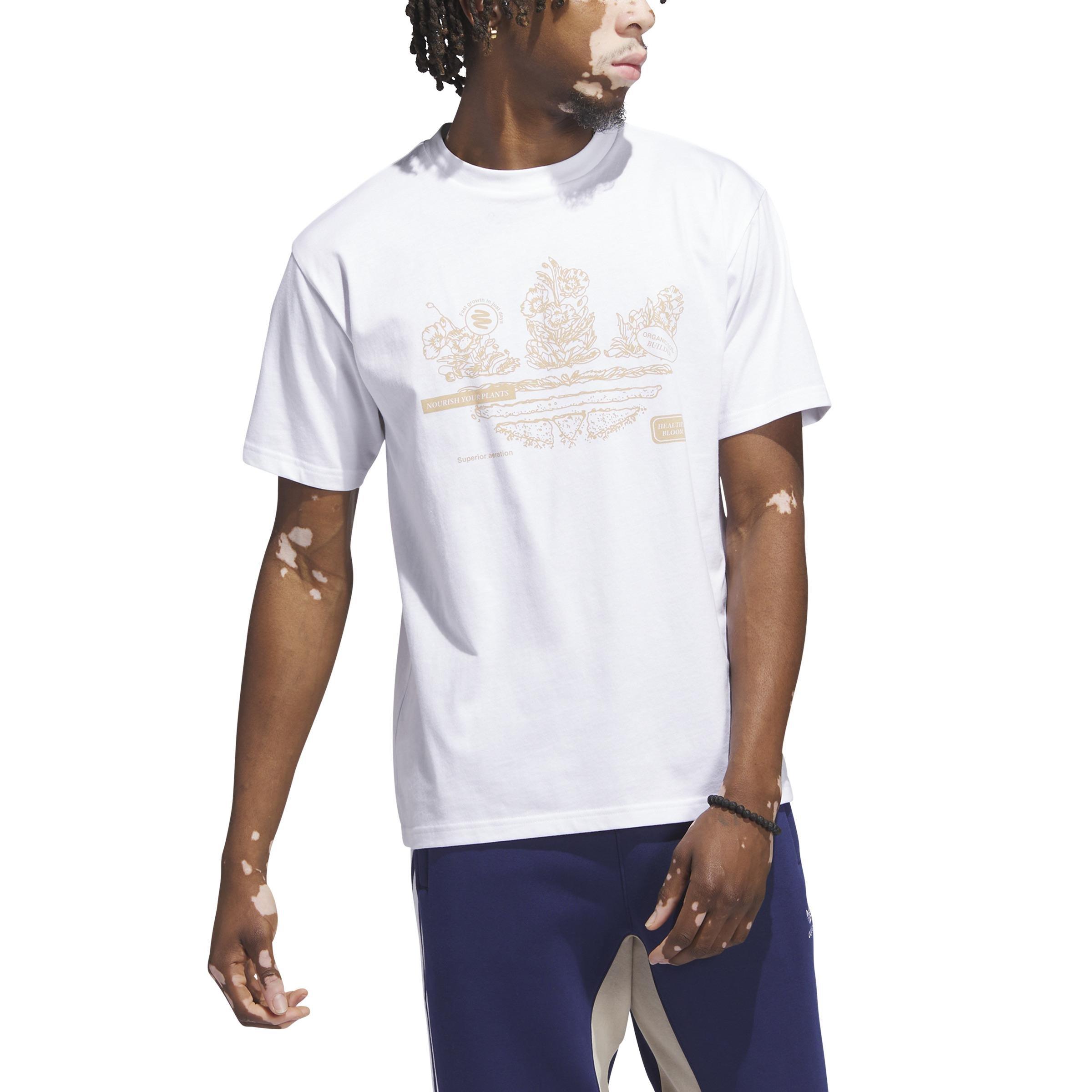 Grow Stacked Trefoil T-Shirt, White, , large image number 1