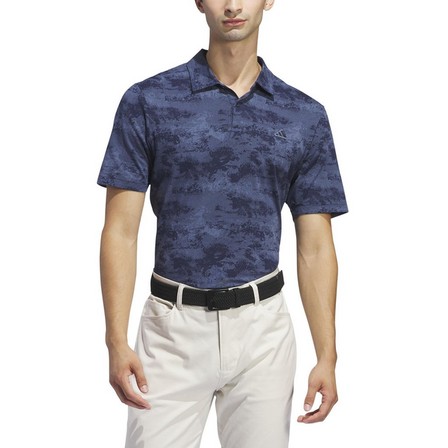 Men Go-To Printed Mesh Polo Shirt, Blue, A901_ONE, large image number 0