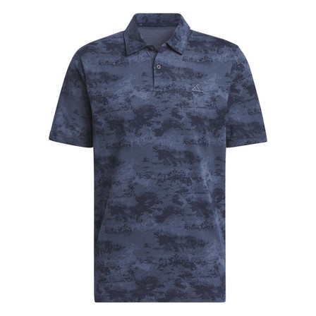 Men Go-To Printed Mesh Polo Shirt, Blue, A901_ONE, large image number 1