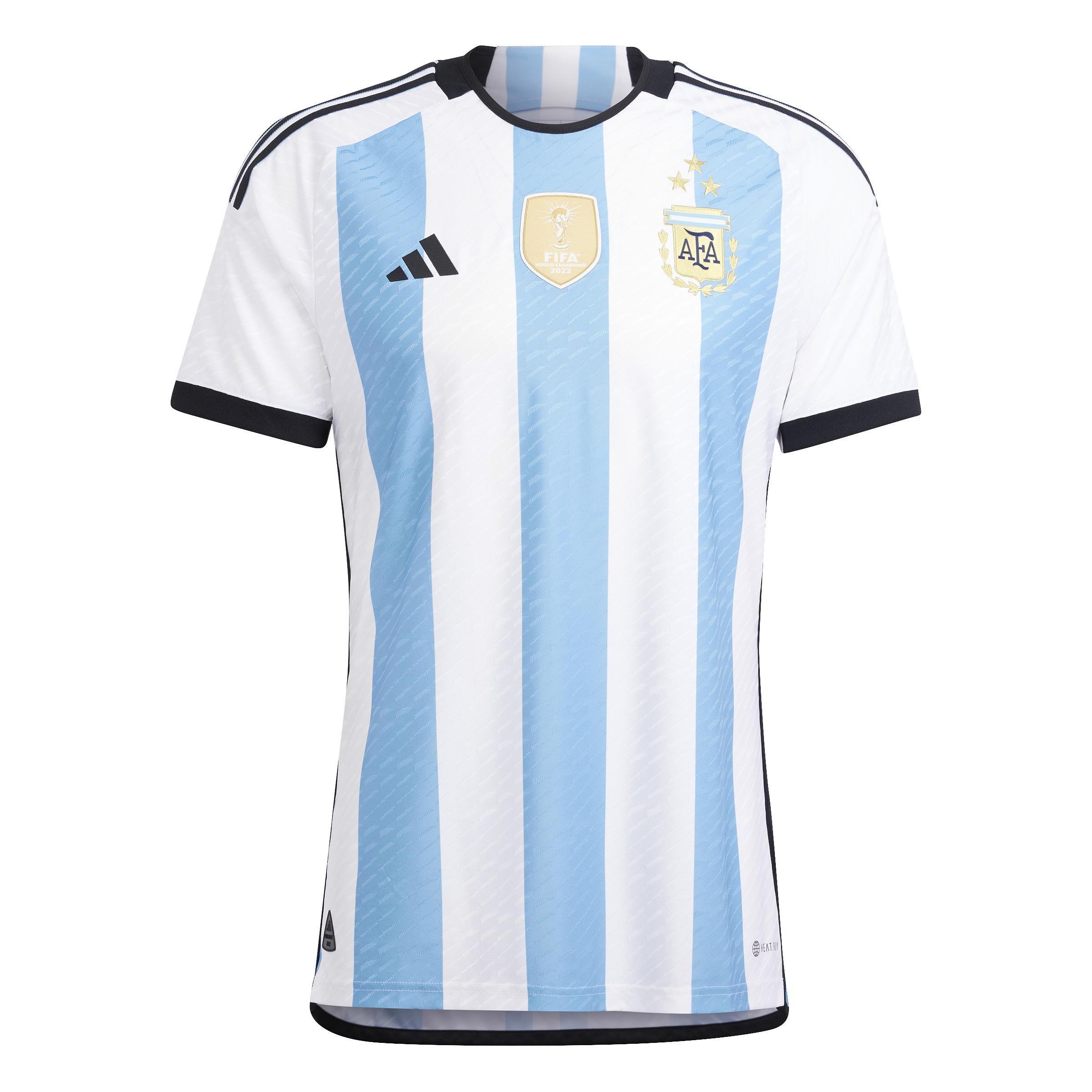 Argentina 22 3 Stars Home Authentic Jersey, White, A901_ONE, large image number 0