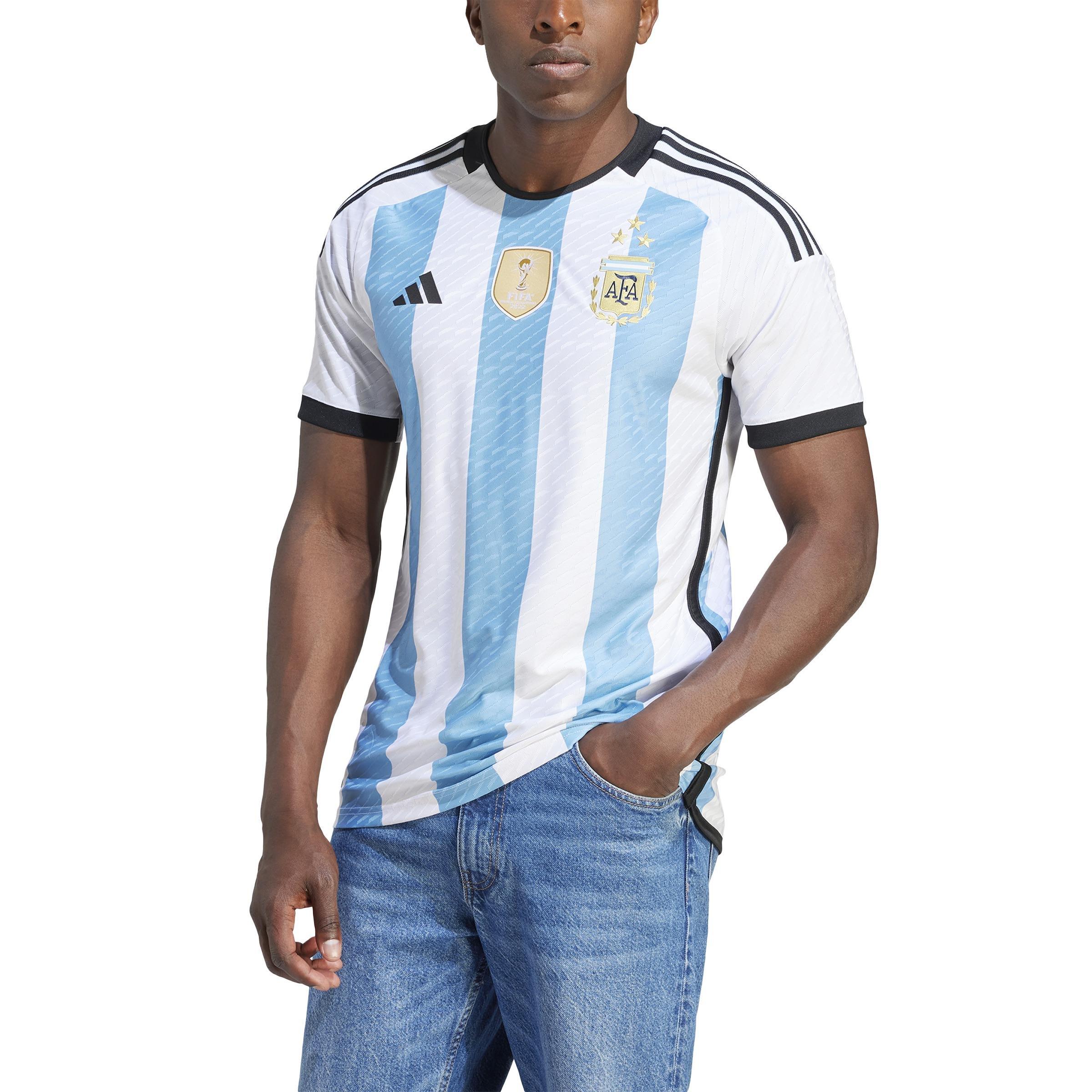 Argentina 22 3 Stars Home Authentic Jersey, White, A901_ONE, large image number 2