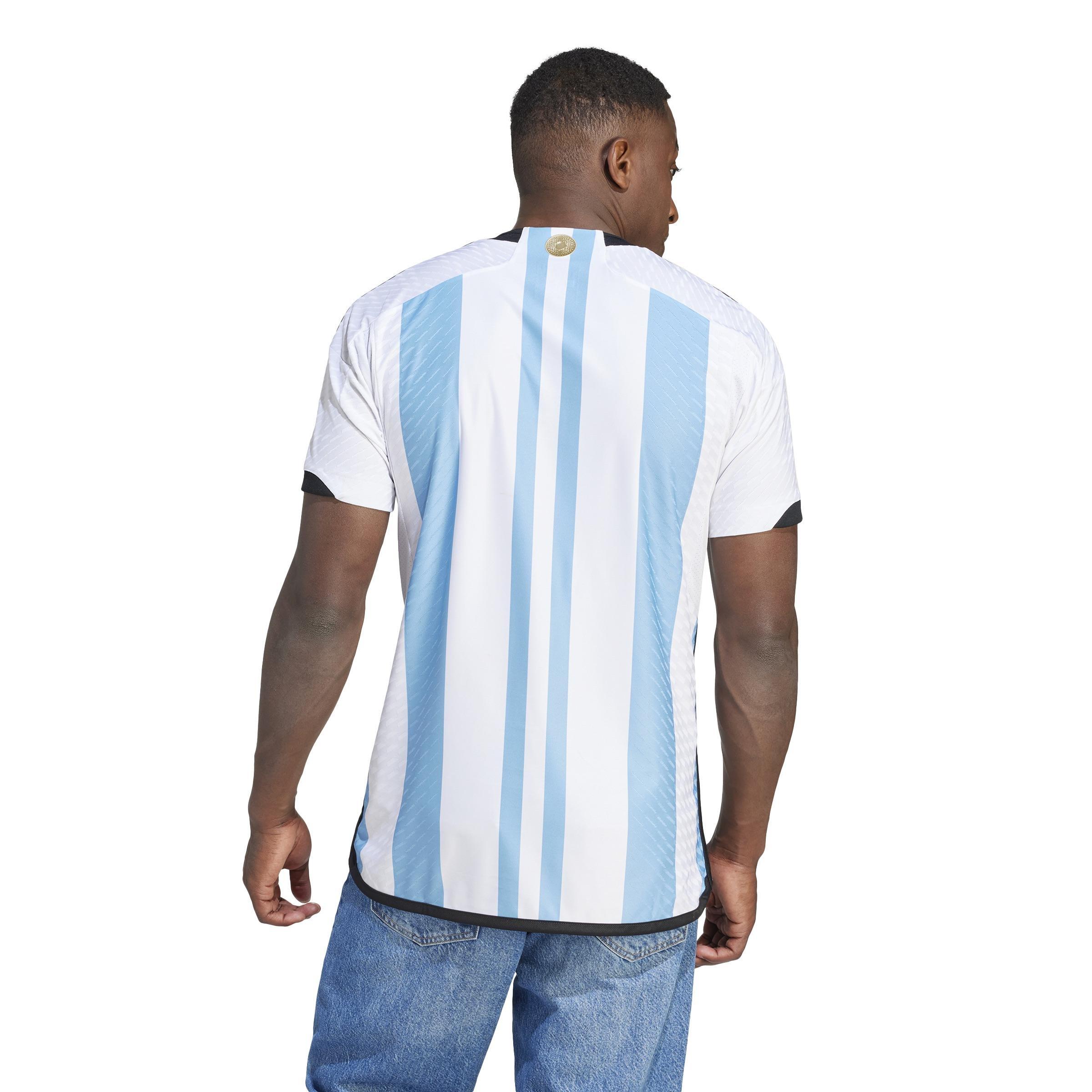Argentina 22 3 Stars Home Authentic Jersey, White, A901_ONE, large image number 3