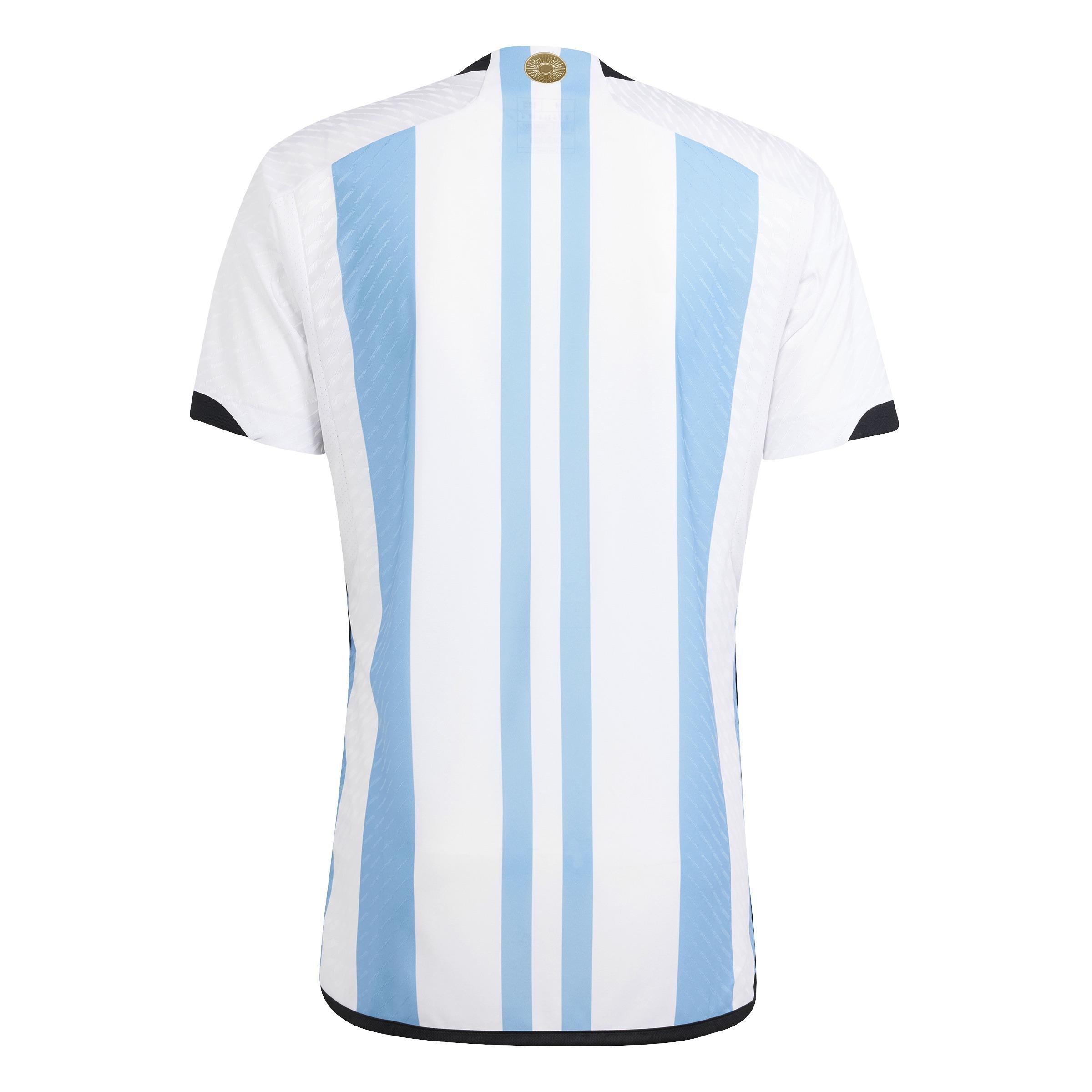 Argentina 22 3 Stars Home Authentic Jersey, White, A901_ONE, large image number 4