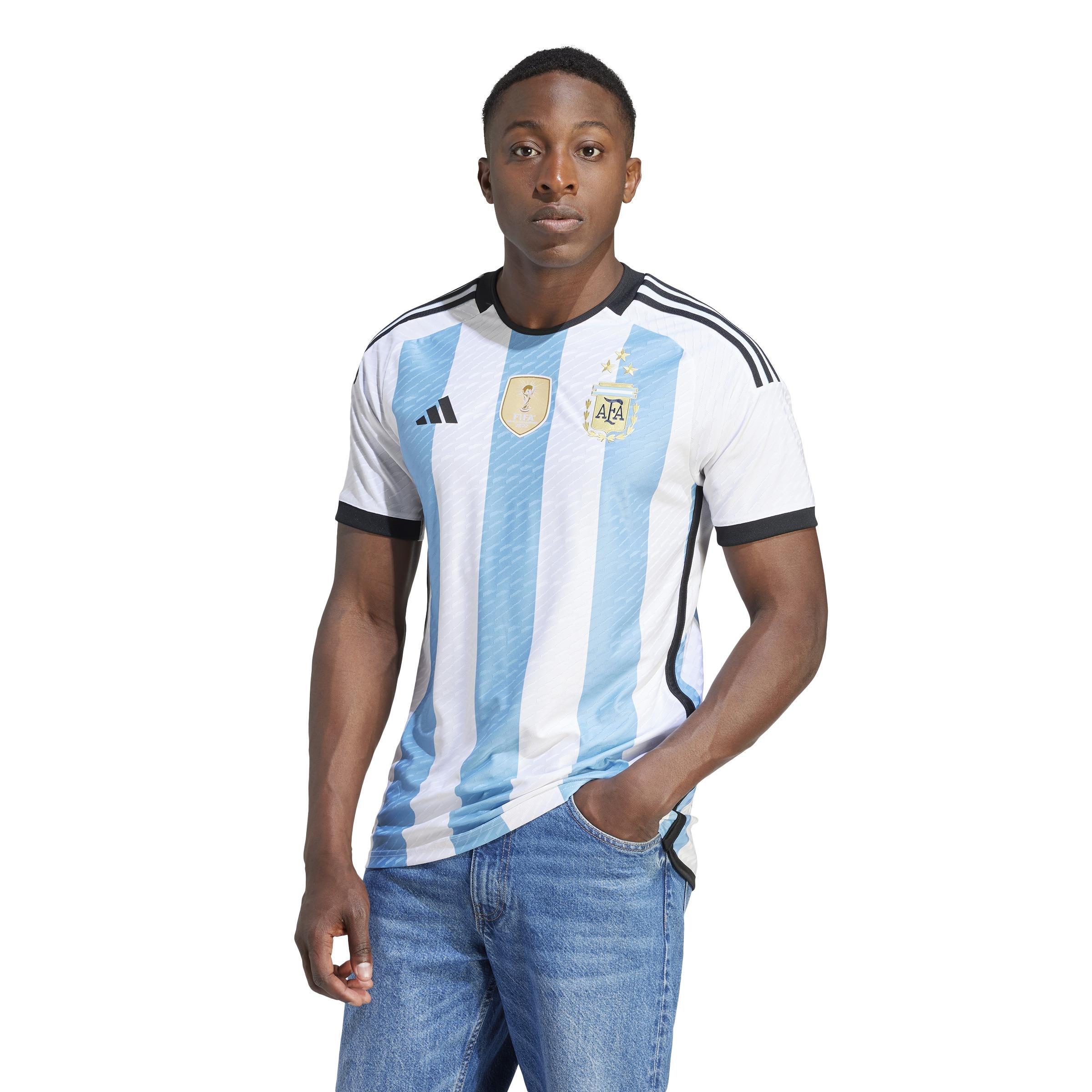 Argentina 22 3 Stars Home Authentic Jersey, White, A901_ONE, large image number 7