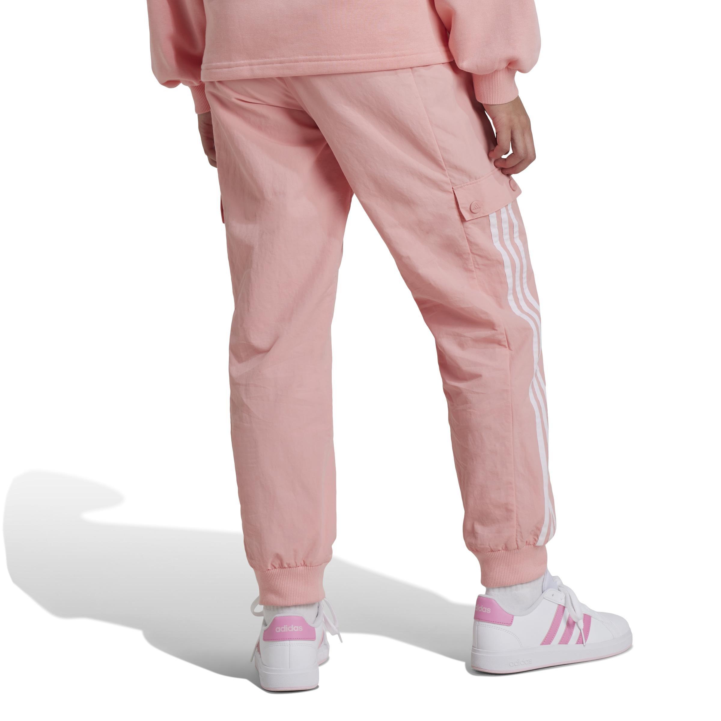 Kids Street Jam Woven Cuffed Cargo Tracksuit Bottoms, Pink, A901_ONE, large image number 2