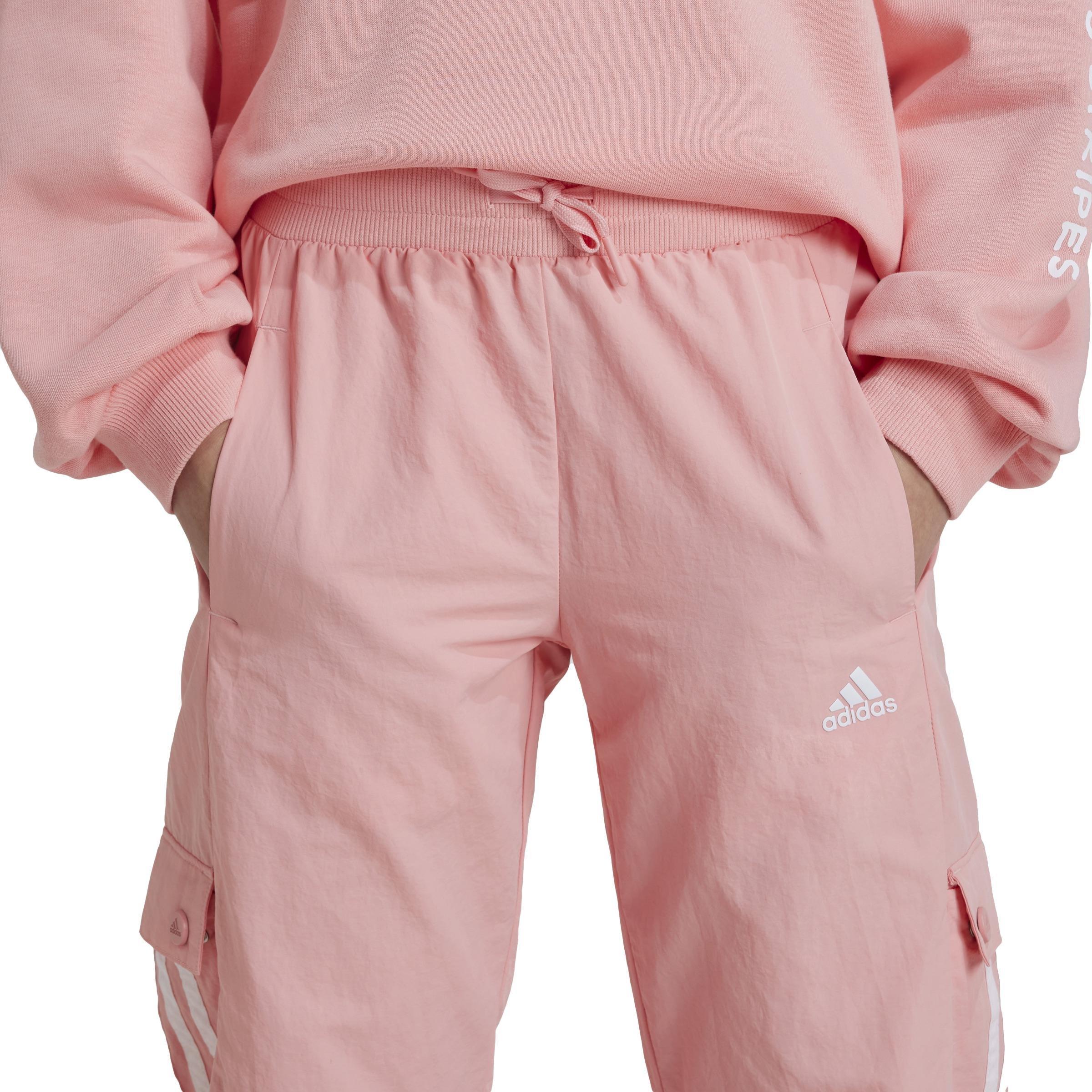 Kids Street Jam Woven Cuffed Cargo Tracksuit Bottoms, Pink, A901_ONE, large image number 4