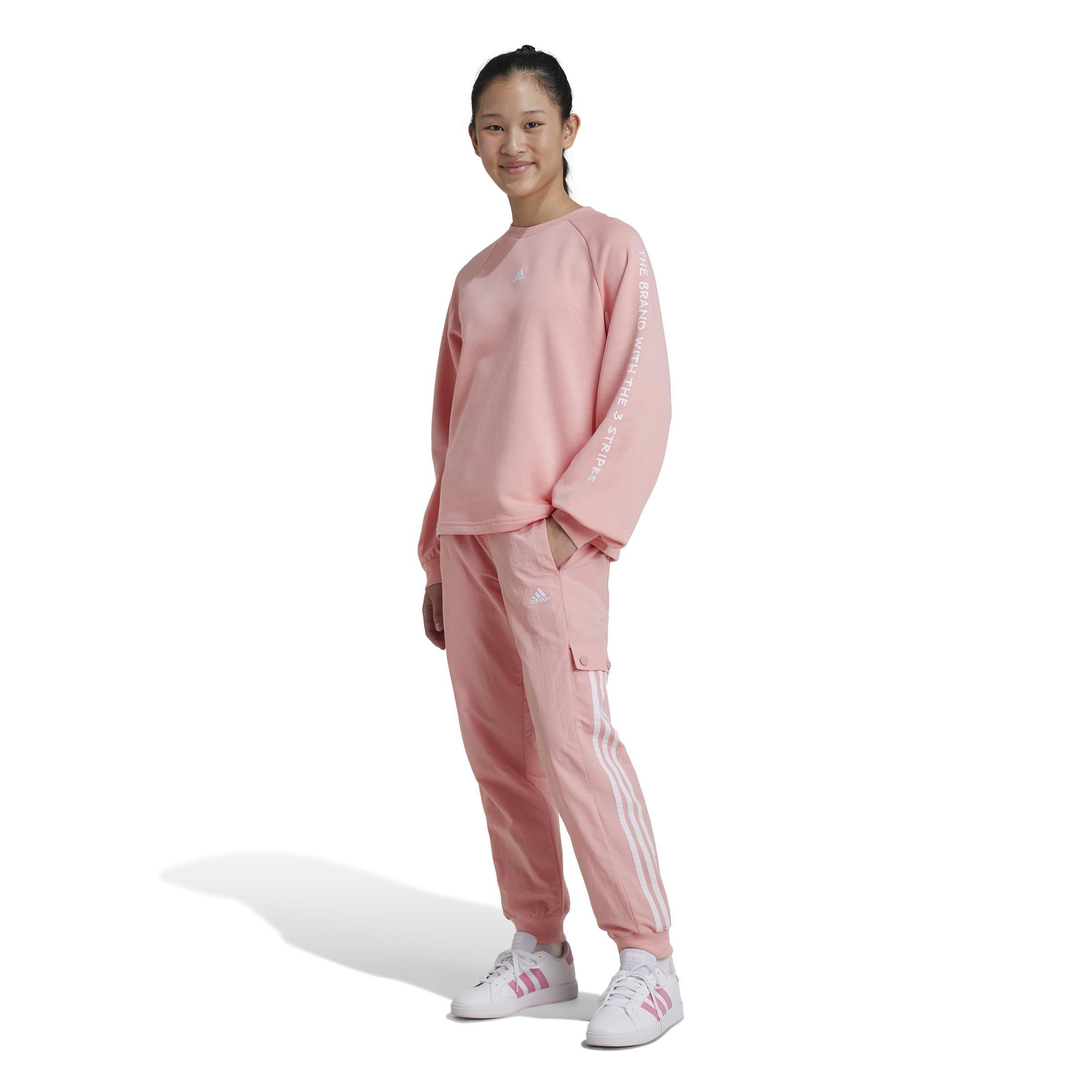 Kids Street Jam Woven Cuffed Cargo Tracksuit Bottoms, Pink, A901_ONE, large image number 8