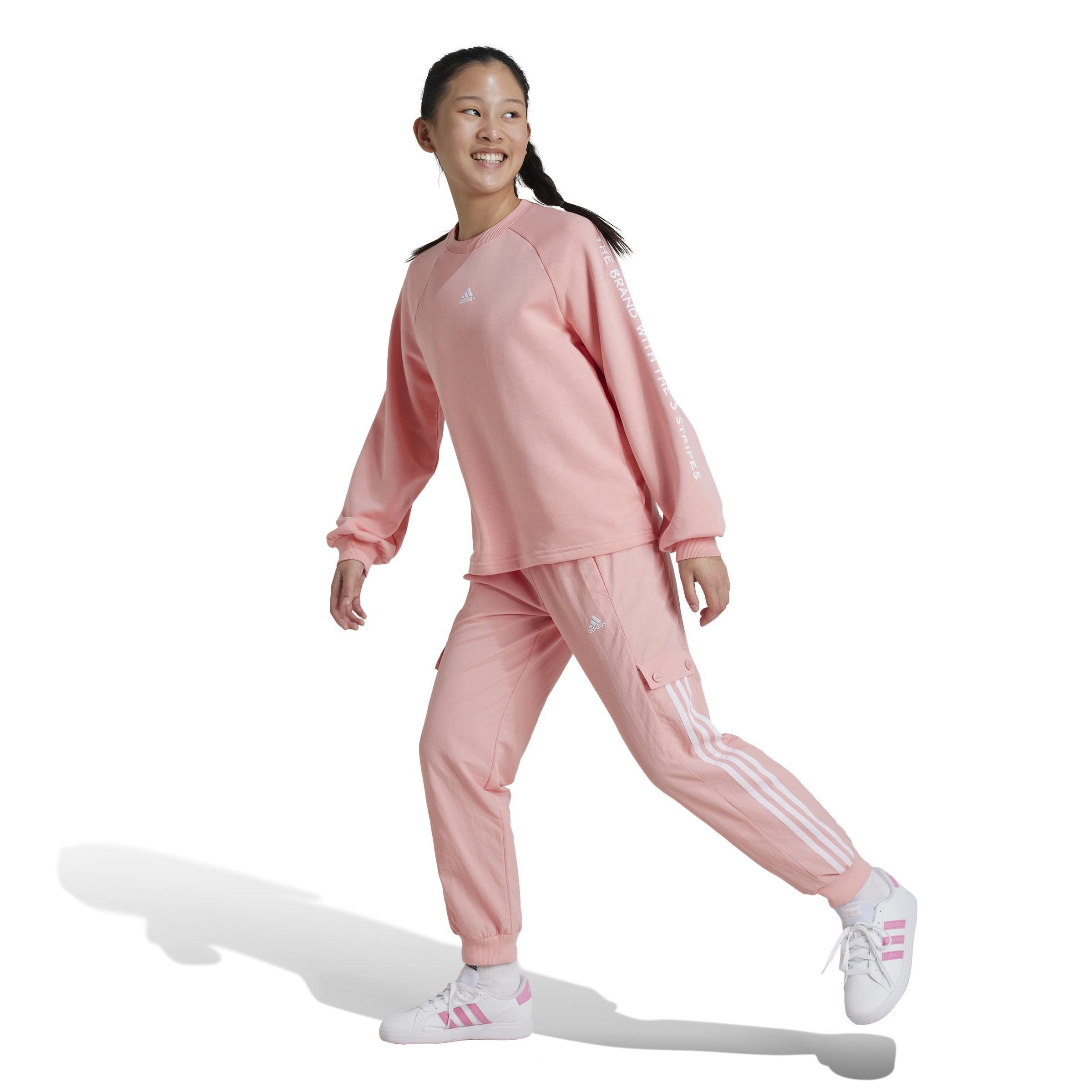 Kids Street Jam Woven Cuffed Cargo Tracksuit Bottoms, Pink, A901_ONE, large image number 9