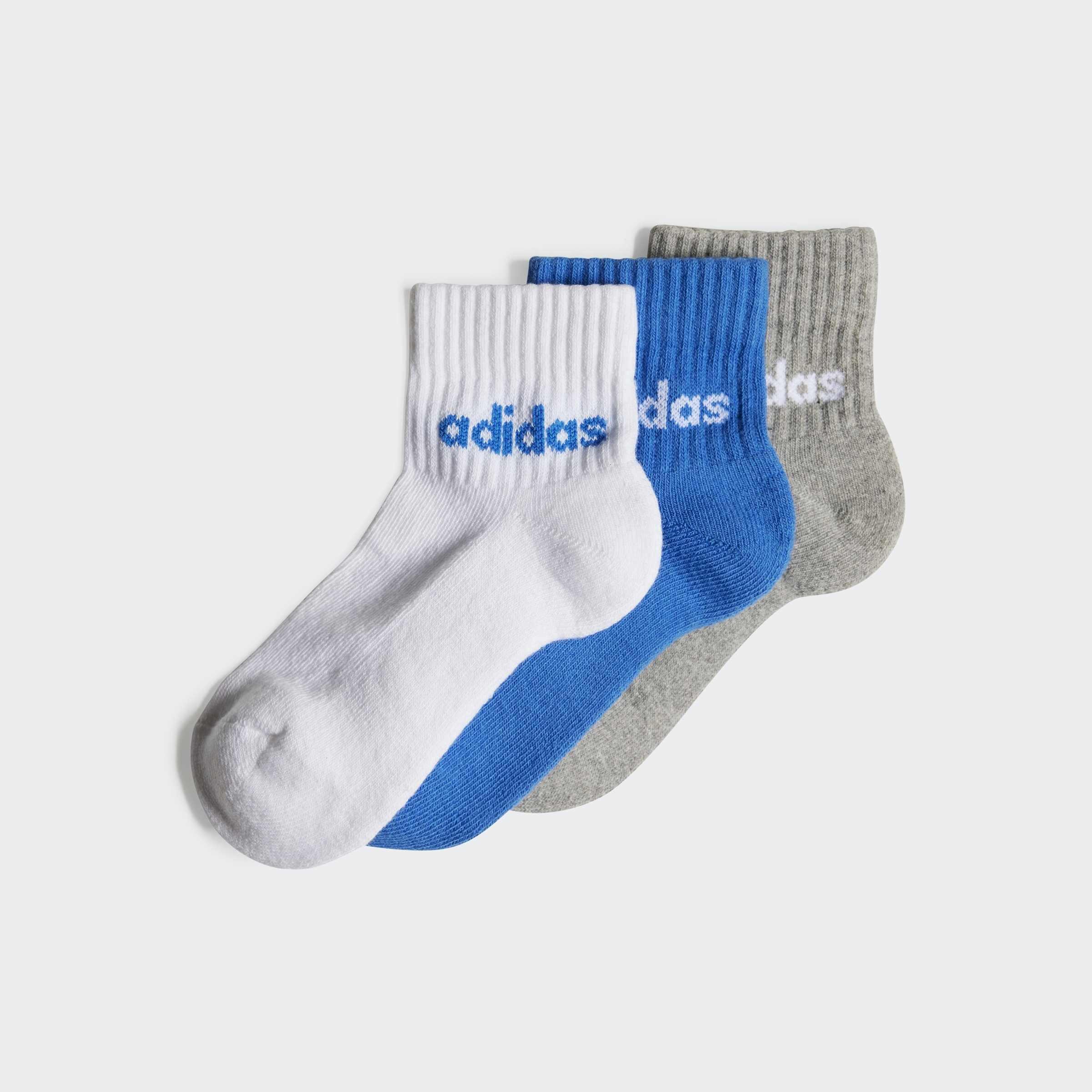 Kids Unisex Outlet Value Linear Kids Ankle Socks 3 Pairs, Multicolour, A901_ONE, large image number 0