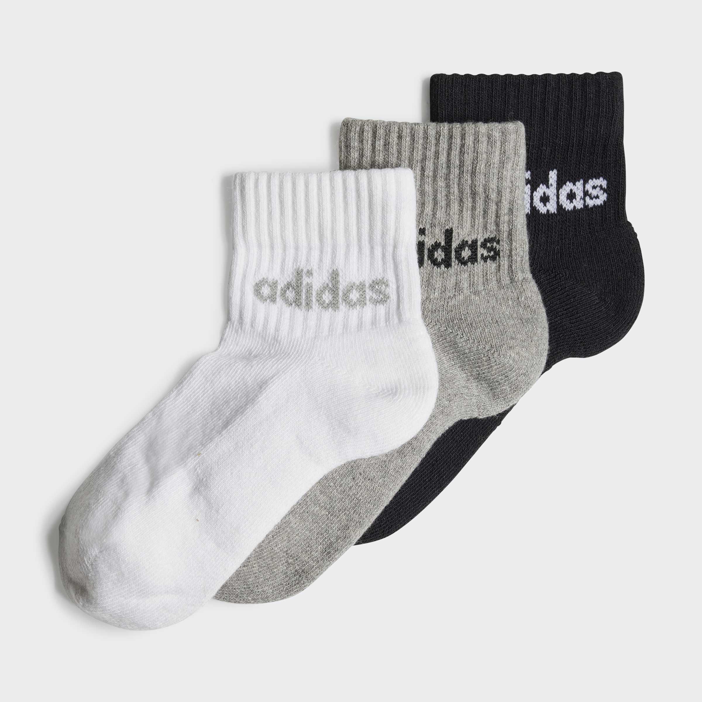 Kids Unisex Outlet Value Linear Kids Ankle Socks 3 Pairs, Multicolour, A901_ONE, large image number 0