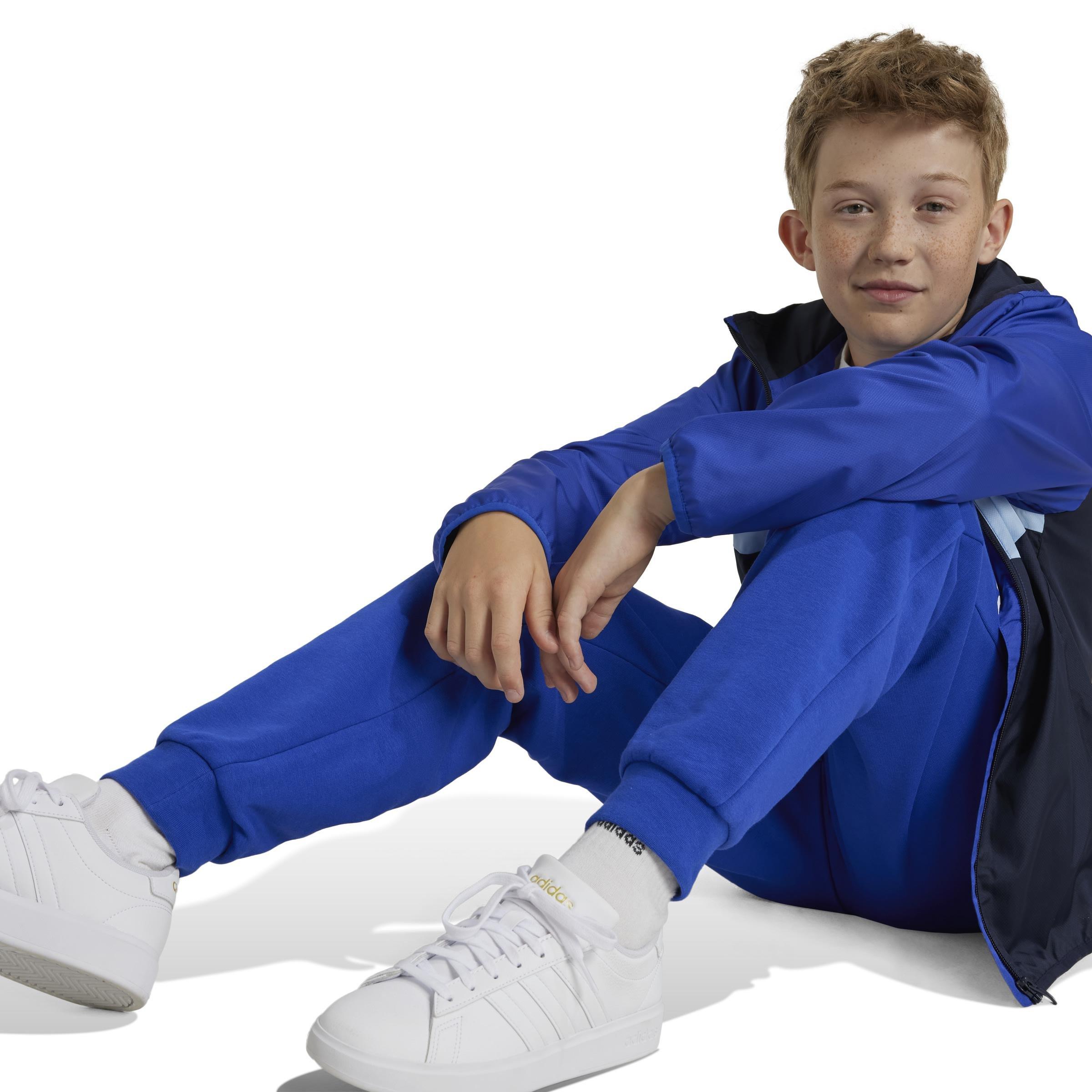 Kids Unisex Essentials Regular Fit Big Logo Cotton Joggers, Blue, A901_ONE, large image number 4