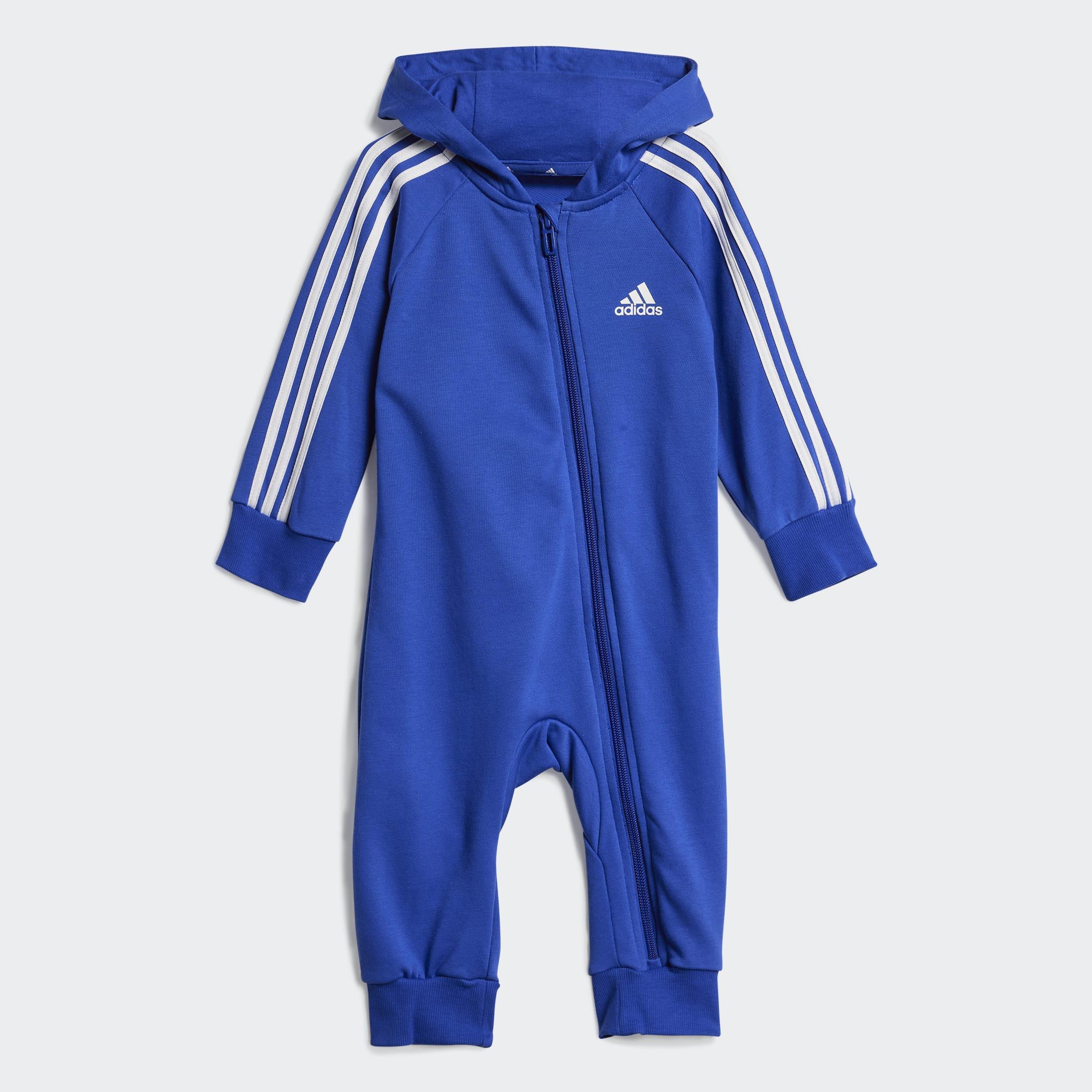Kids Unisex Essentials 3-Stripes French Terry Bodysuit, Blue