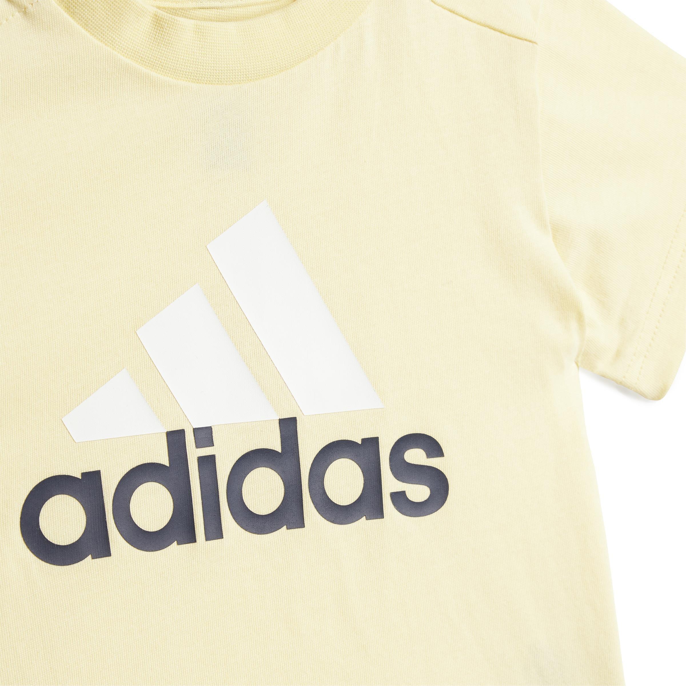 Unisex Kids Essentials Organic Cotton Tee and Shorts Set, Yellow, , large image number 5