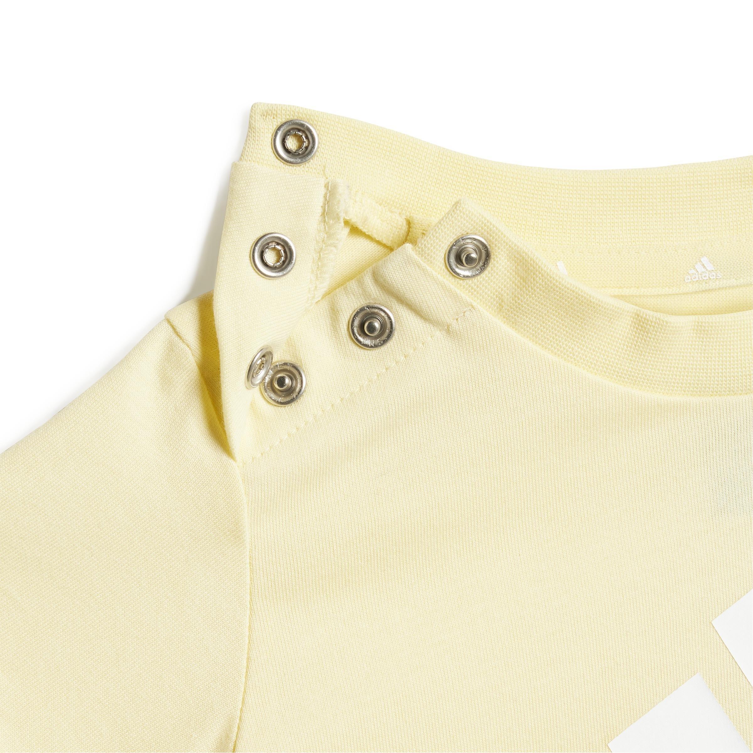Unisex Kids Essentials Organic Cotton Tee and Shorts Set, Yellow, , large image number 6