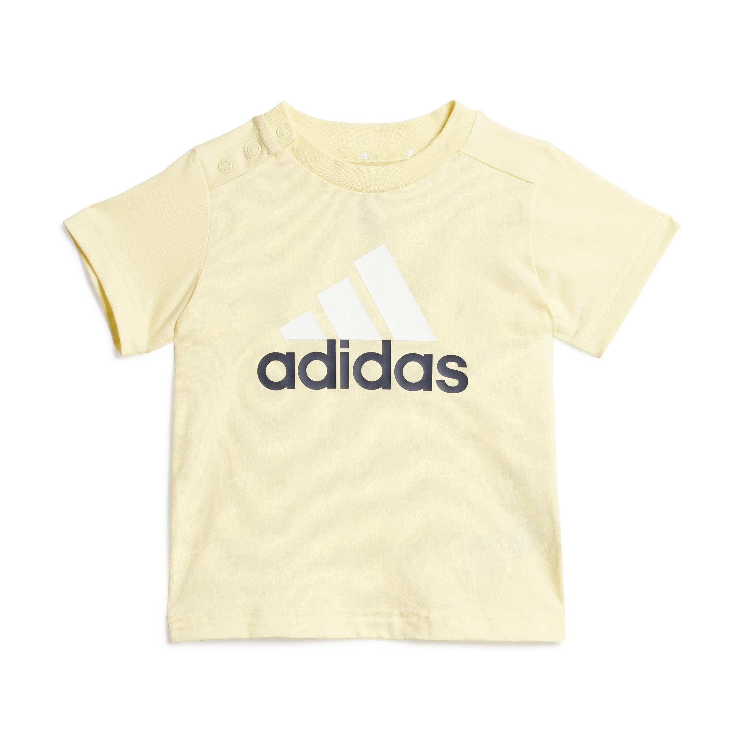 Unisex Kids Essentials Organic Cotton Tee and Shorts Set, Yellow, , large image number 8