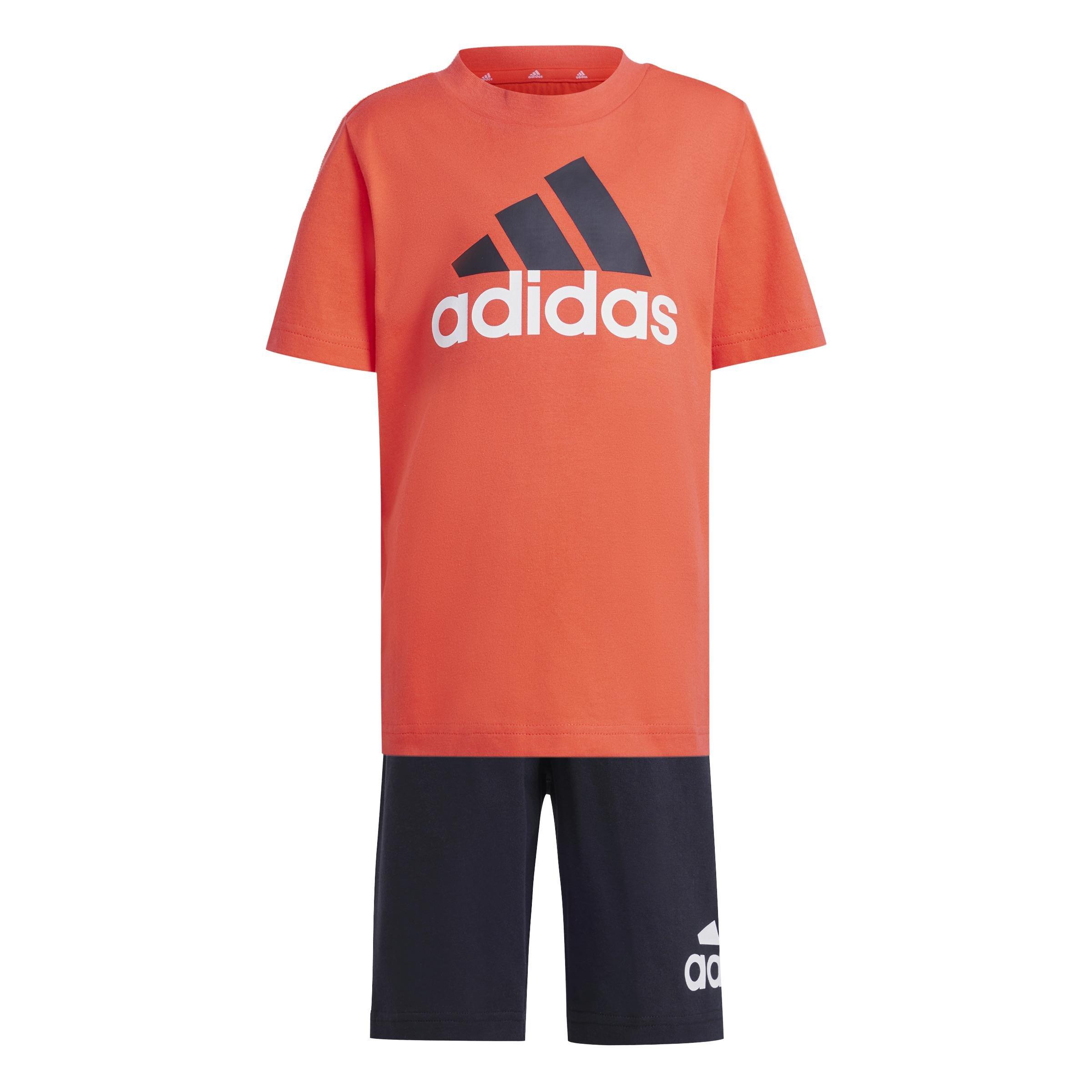 Unisex Kids Essentials Logo Tee and Short Set, Orange, A901_ONE, medium