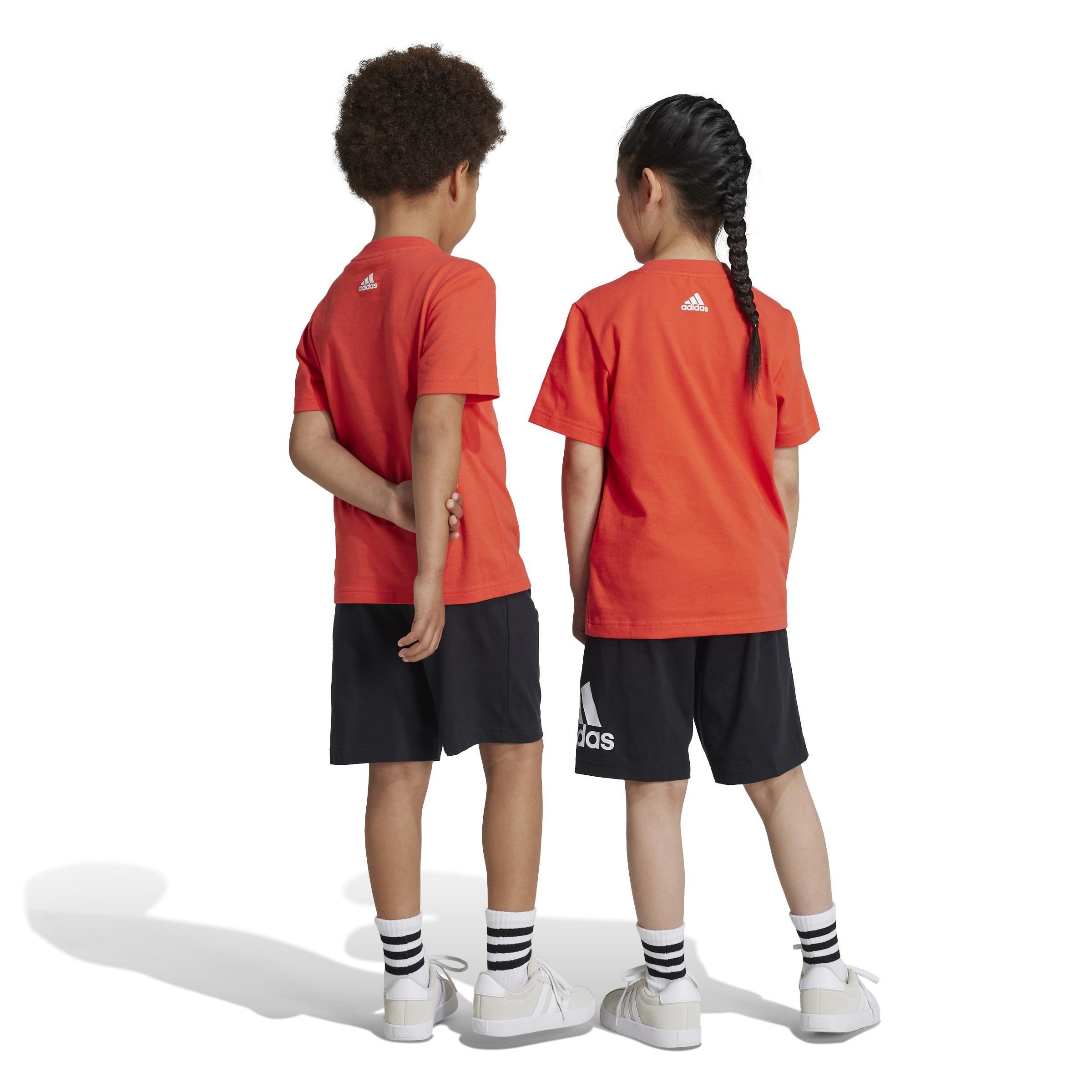 Unisex Kids Essentials Logo Tee and Short Set, Orange, , large image number 1