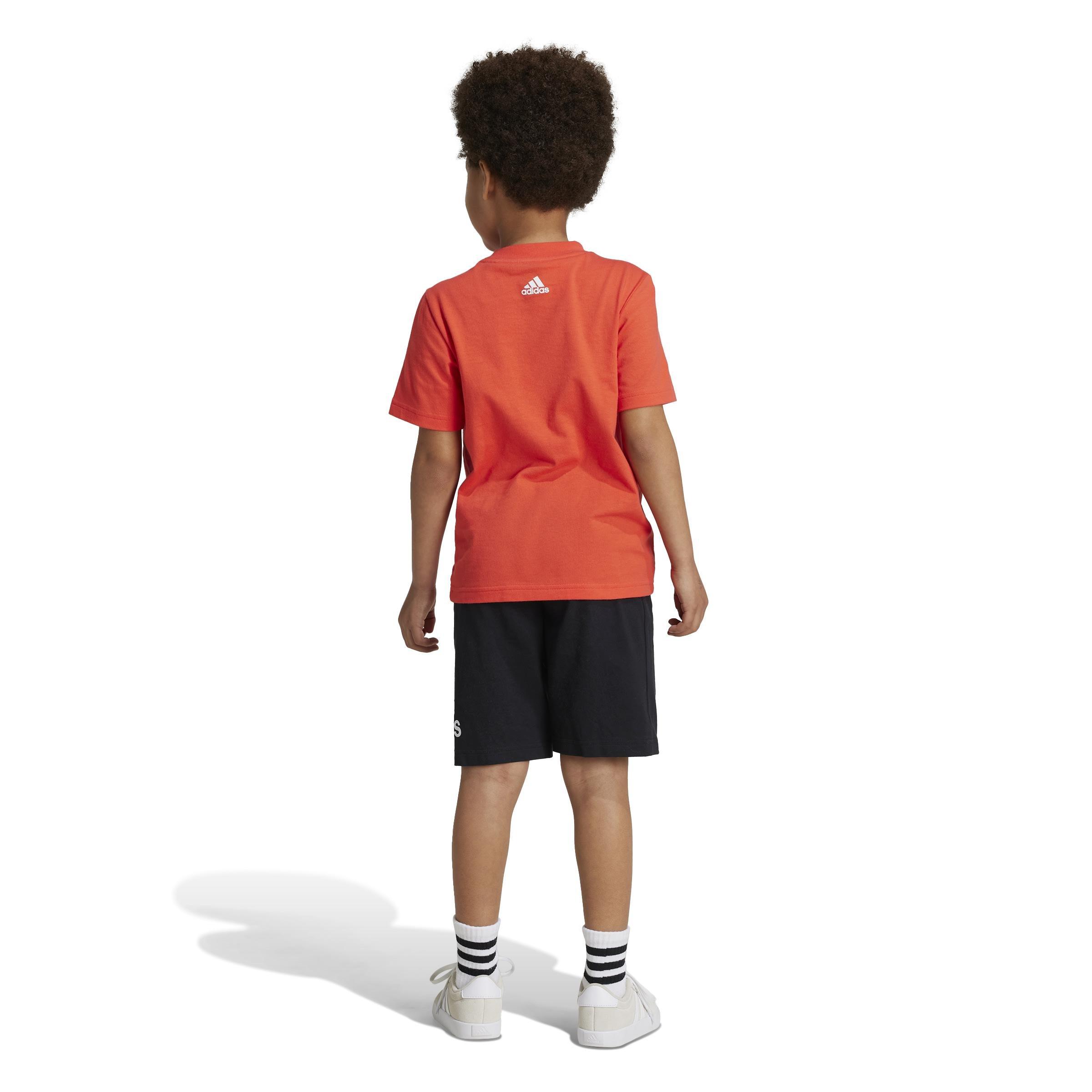 Unisex Kids Essentials Logo Tee and Short Set, Orange, , large image number 2