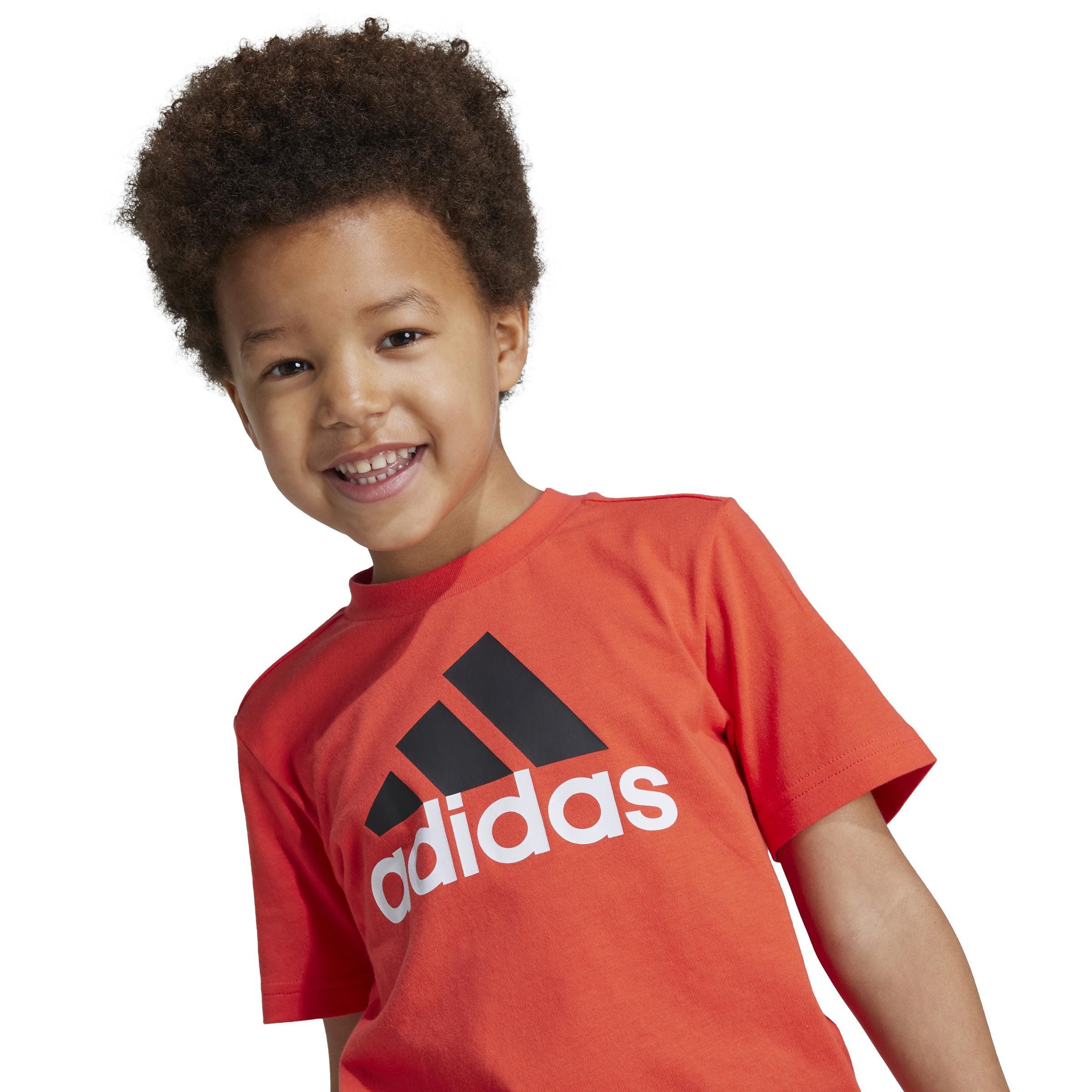 Unisex Kids Essentials Logo Tee and Short Set, Orange, , large image number 4
