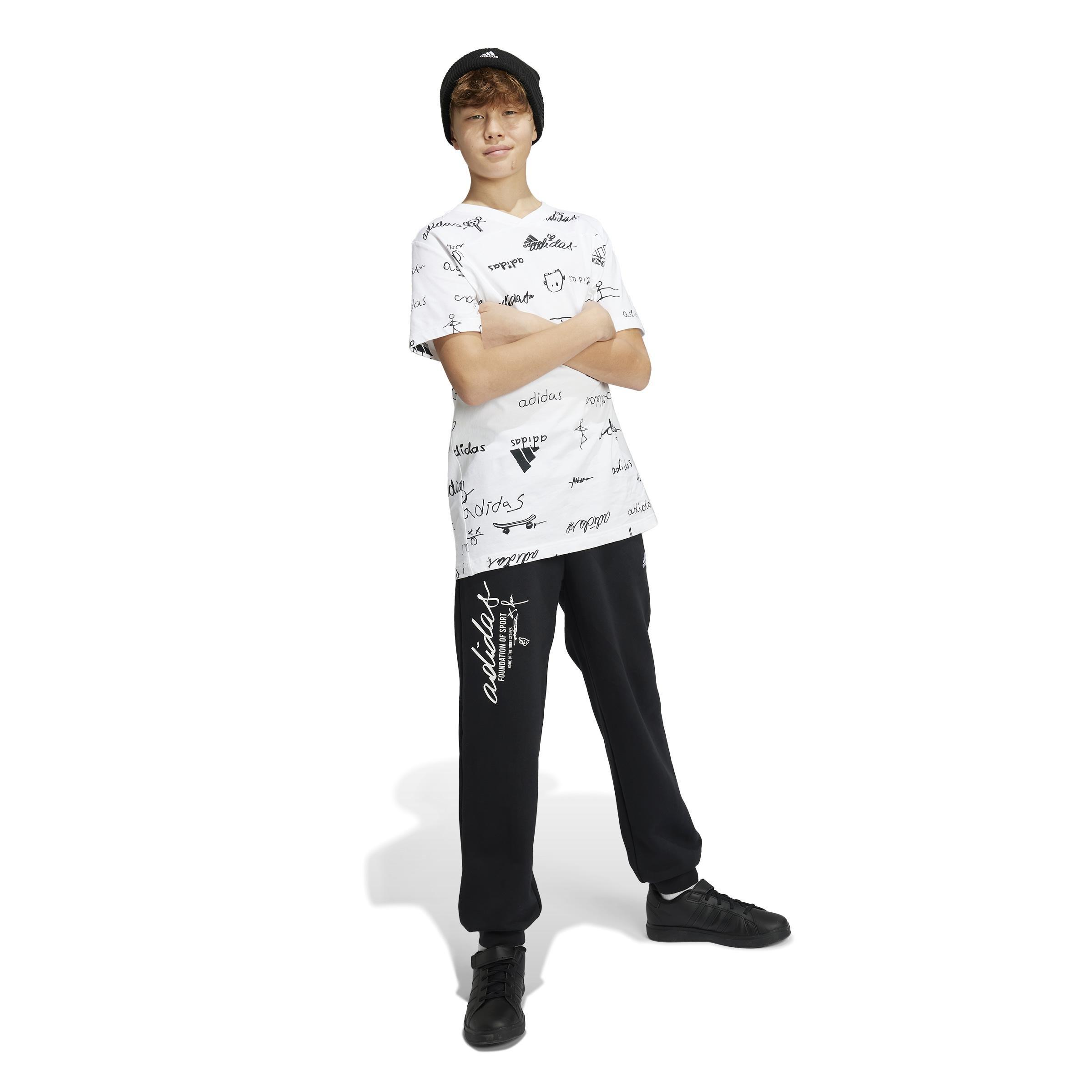 Unisex Kids Brand Love Pant, Black, A901_ONE, large image number 6