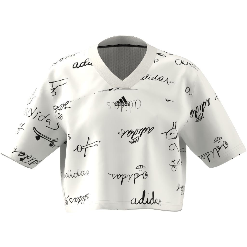 Kids Brand Love Cropped T-Shirt, White, A901_ONE, large image number 8