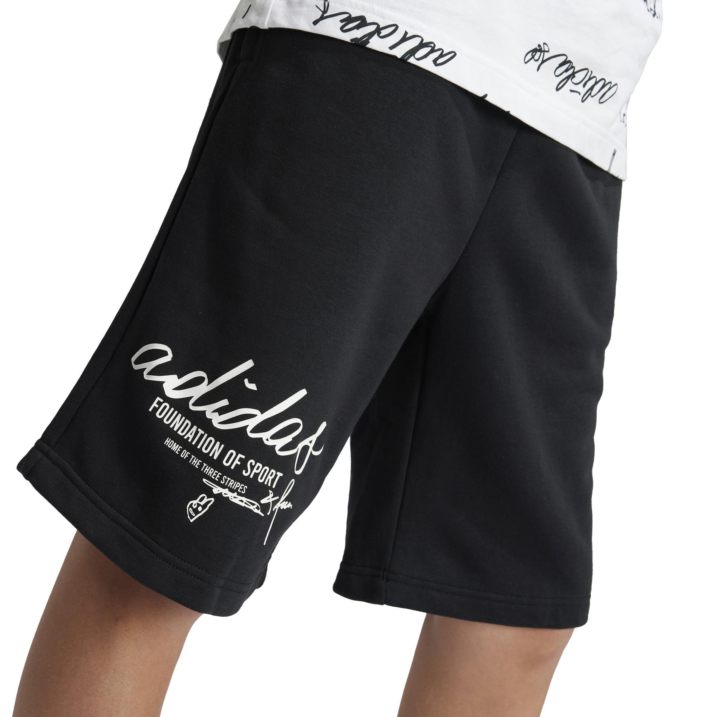 Unisex Kids Brand Love Shorts, Multicolour, A901_ONE, large image number 4