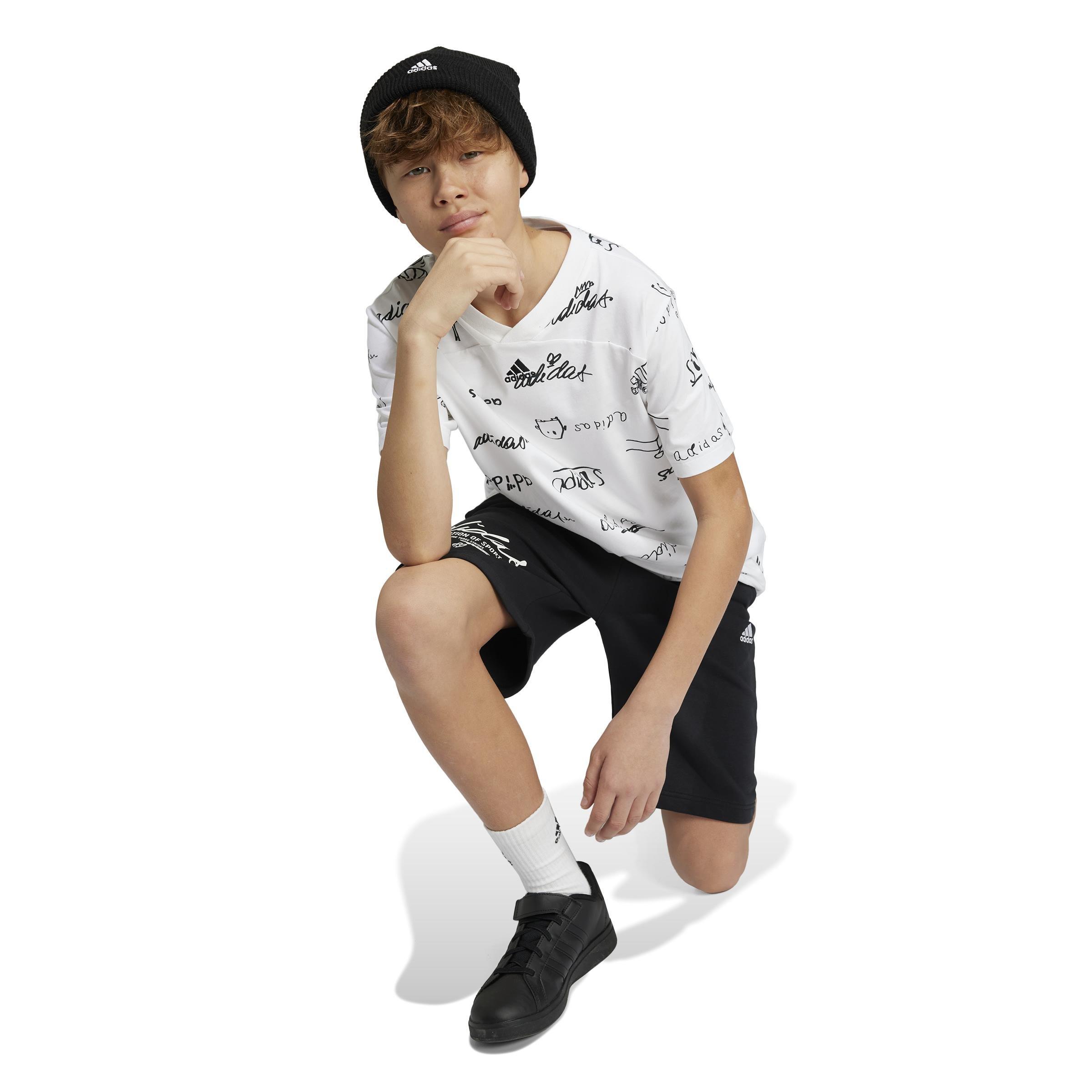 Unisex Kids Brand Love Shorts, Multicolour, A901_ONE, large image number 5