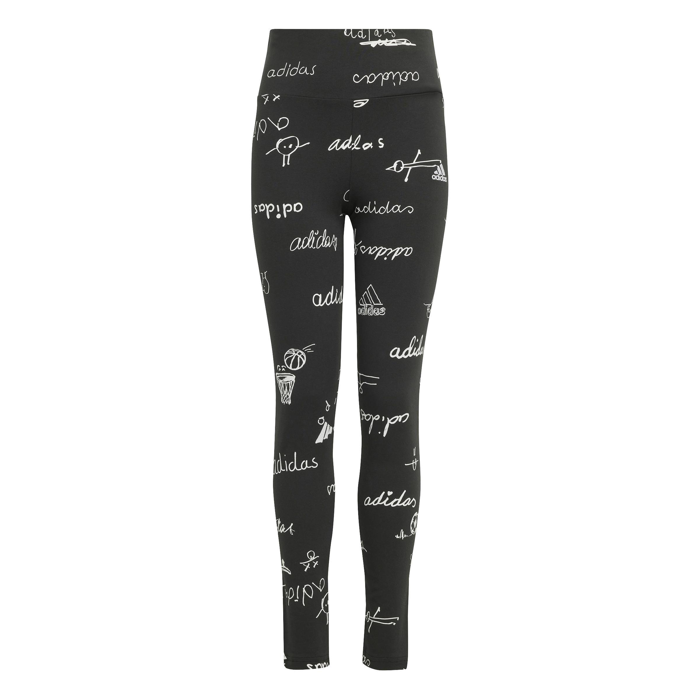 Kids Brand Love Leggings, Black, , large image number 1