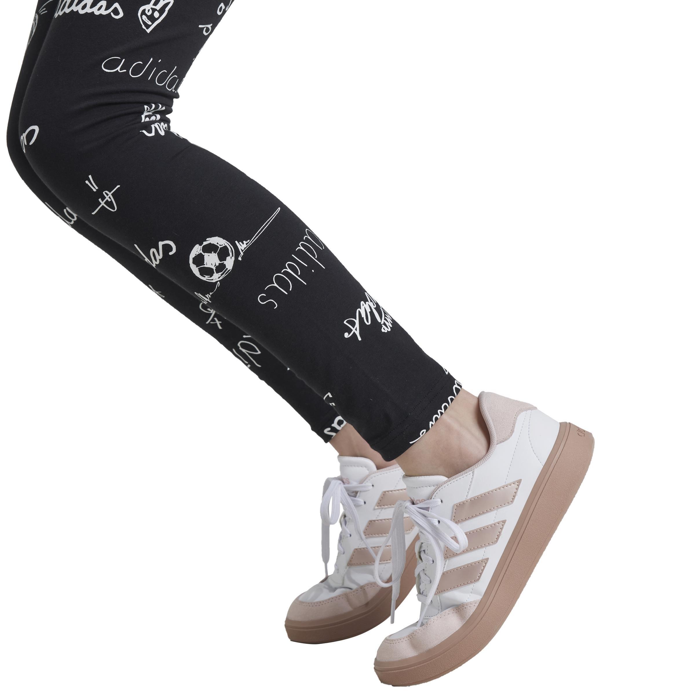 Kids Brand Love Leggings, Black, , large image number 4