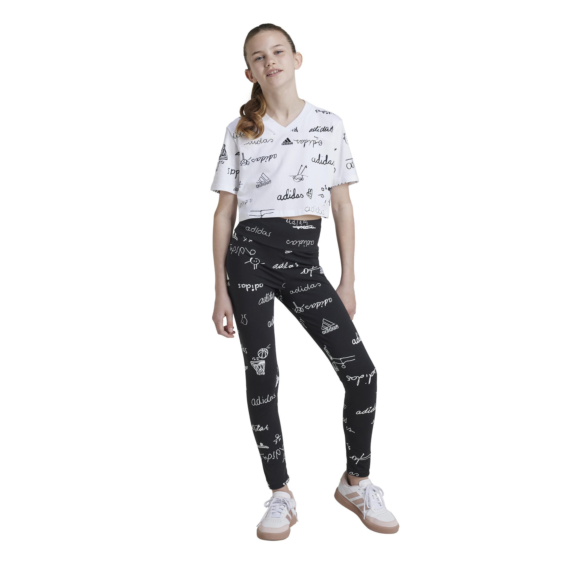 Kids Brand Love Leggings, Black, , large image number 5