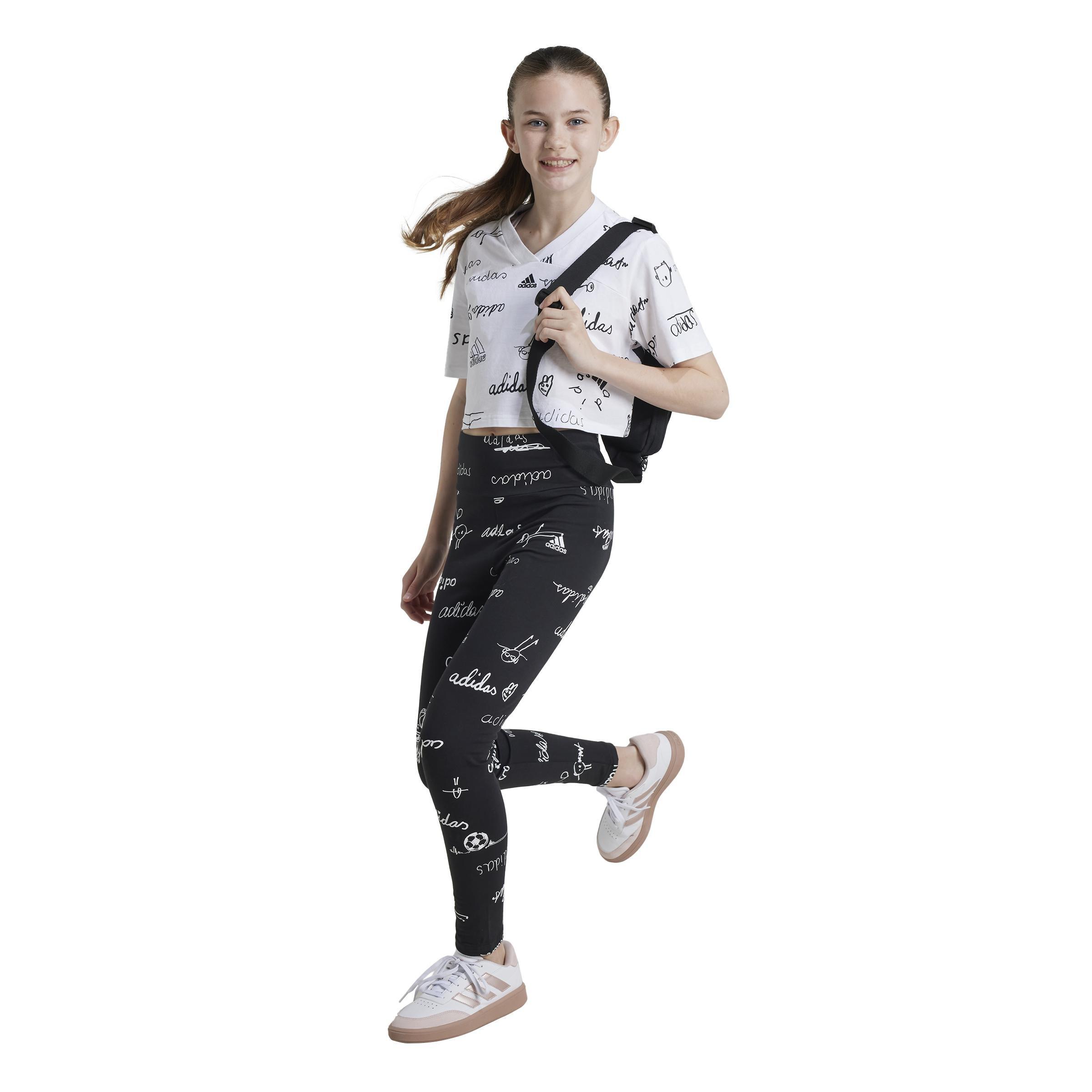 Kids Brand Love Leggings, Black, , large image number 6