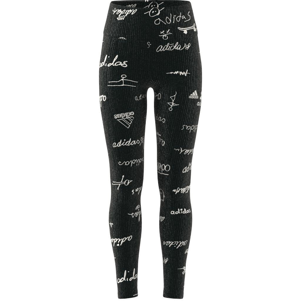 Kids Brand Love Leggings, Black, , large image number 7