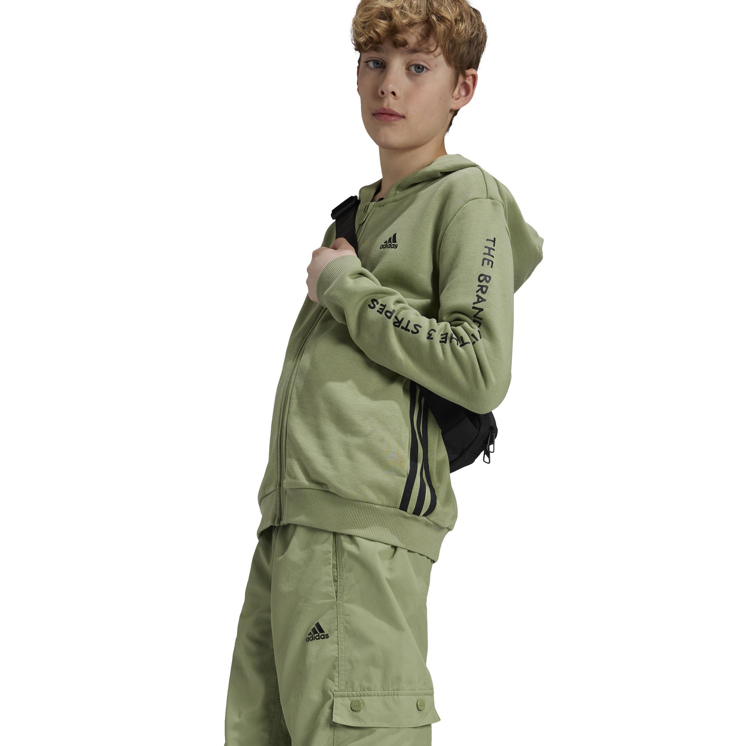 Unisex Kids Street Jam Full-Zip Hoodie, Green, A901_ONE, large image number 6